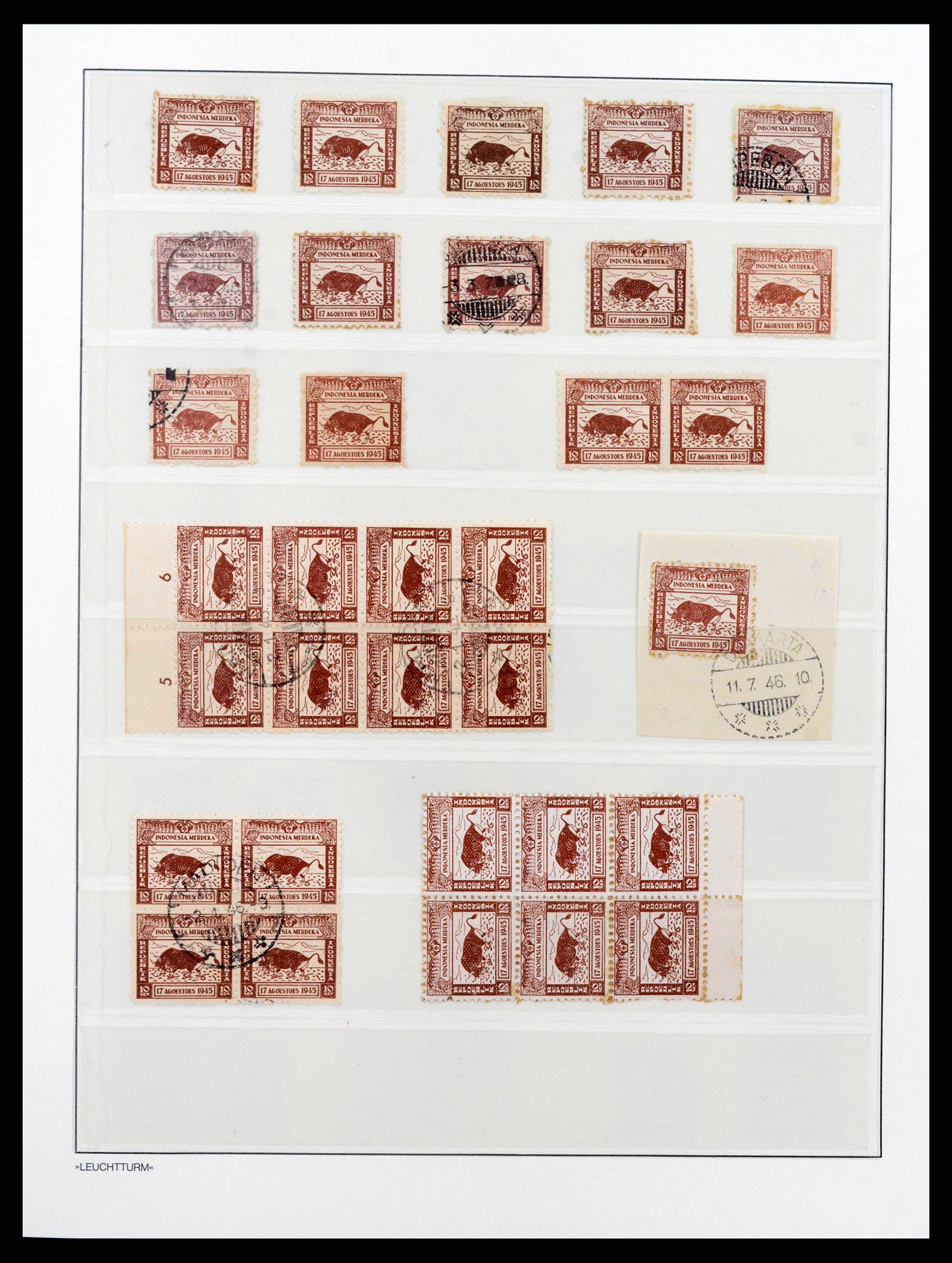 37435 008 - Postzegelverzameling 37435 Indonesië interim periode 1945-1948.