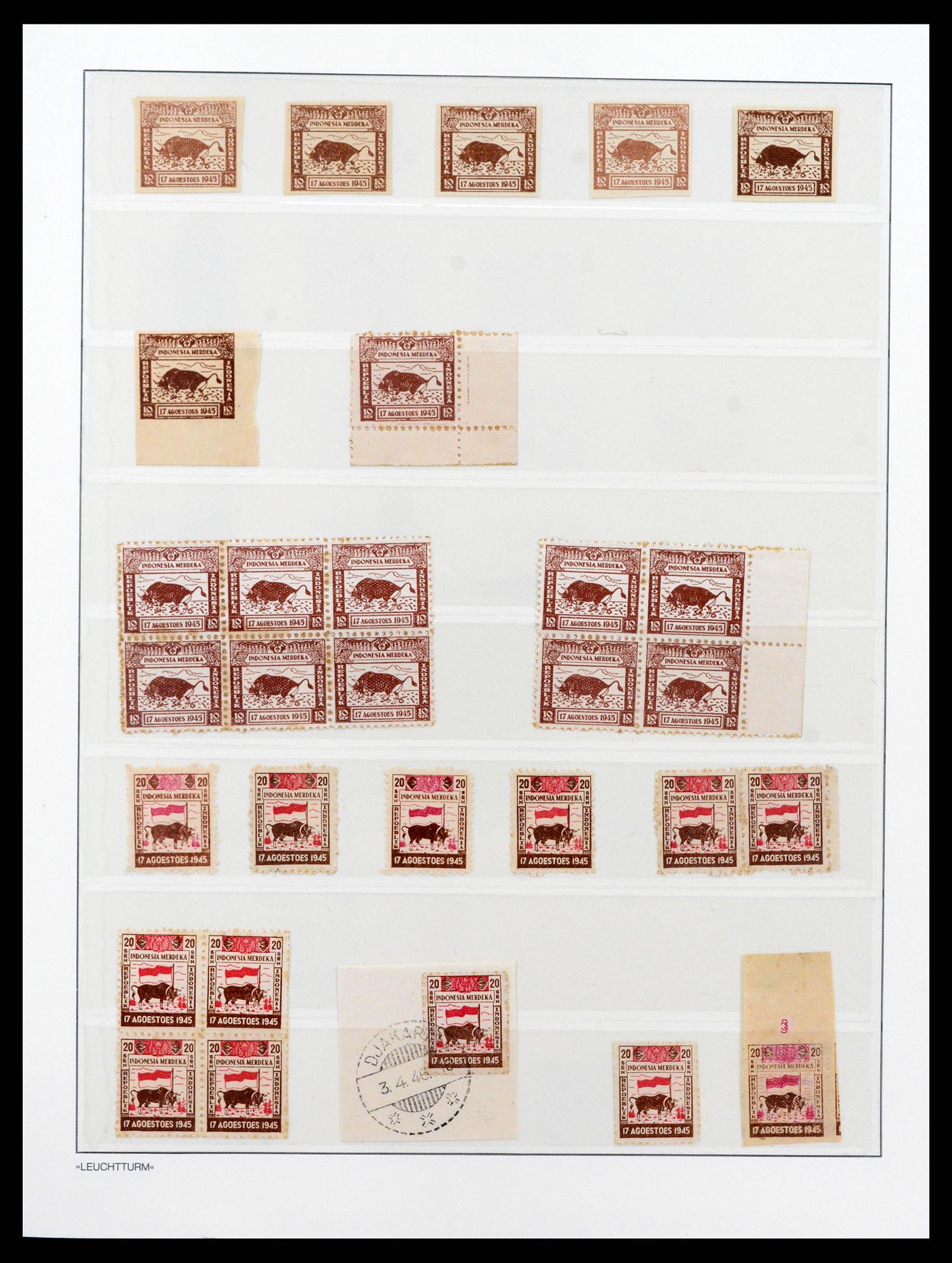 37435 009 - Postzegelverzameling 37435 Indonesië interim periode 1945-1948.