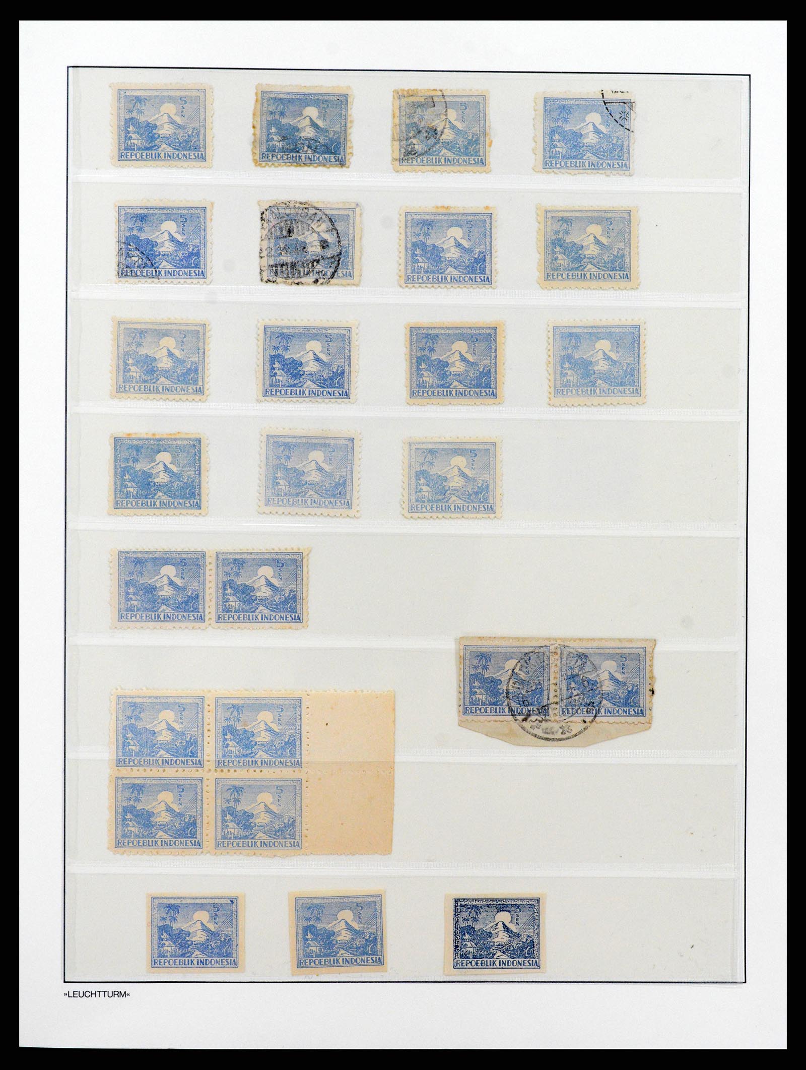 37435 010 - Postzegelverzameling 37435 Indonesië interim periode 1945-1948.