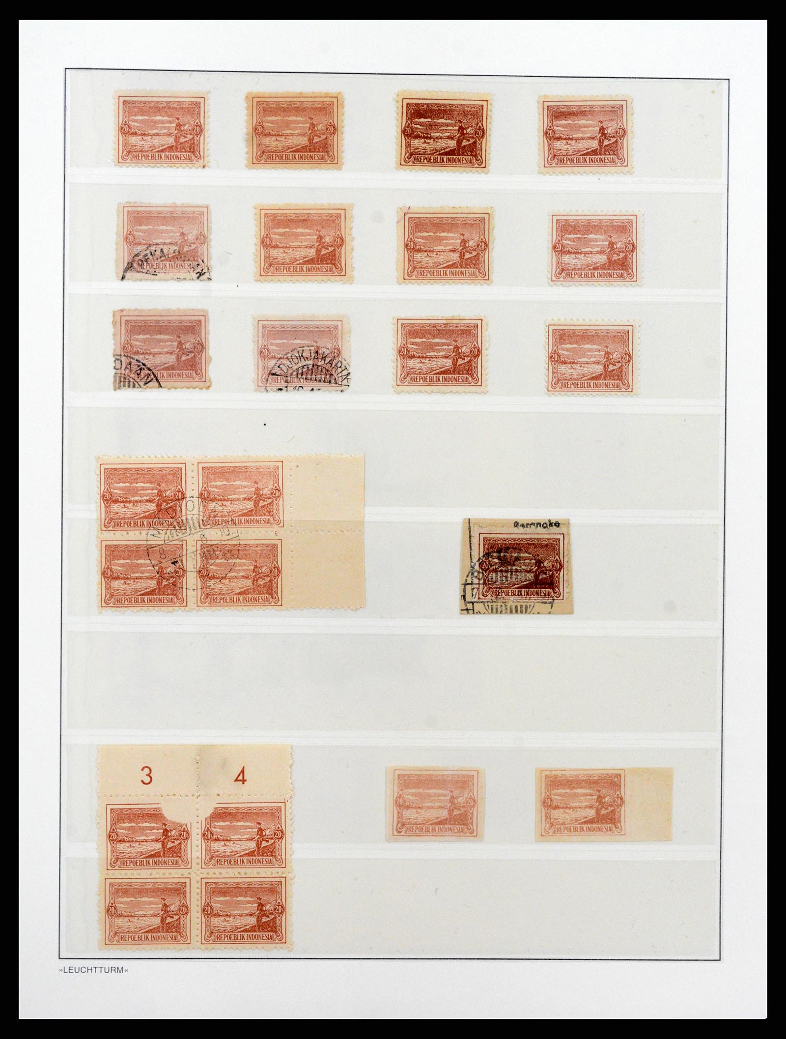 37435 012 - Postzegelverzameling 37435 Indonesië interim periode 1945-1948.