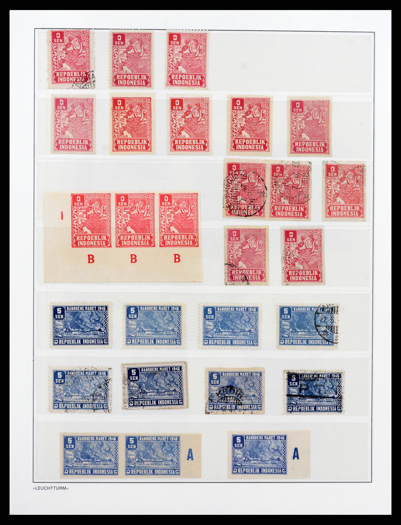 37435 016 - Postzegelverzameling 37435 Indonesië interim periode 1945-1948.
