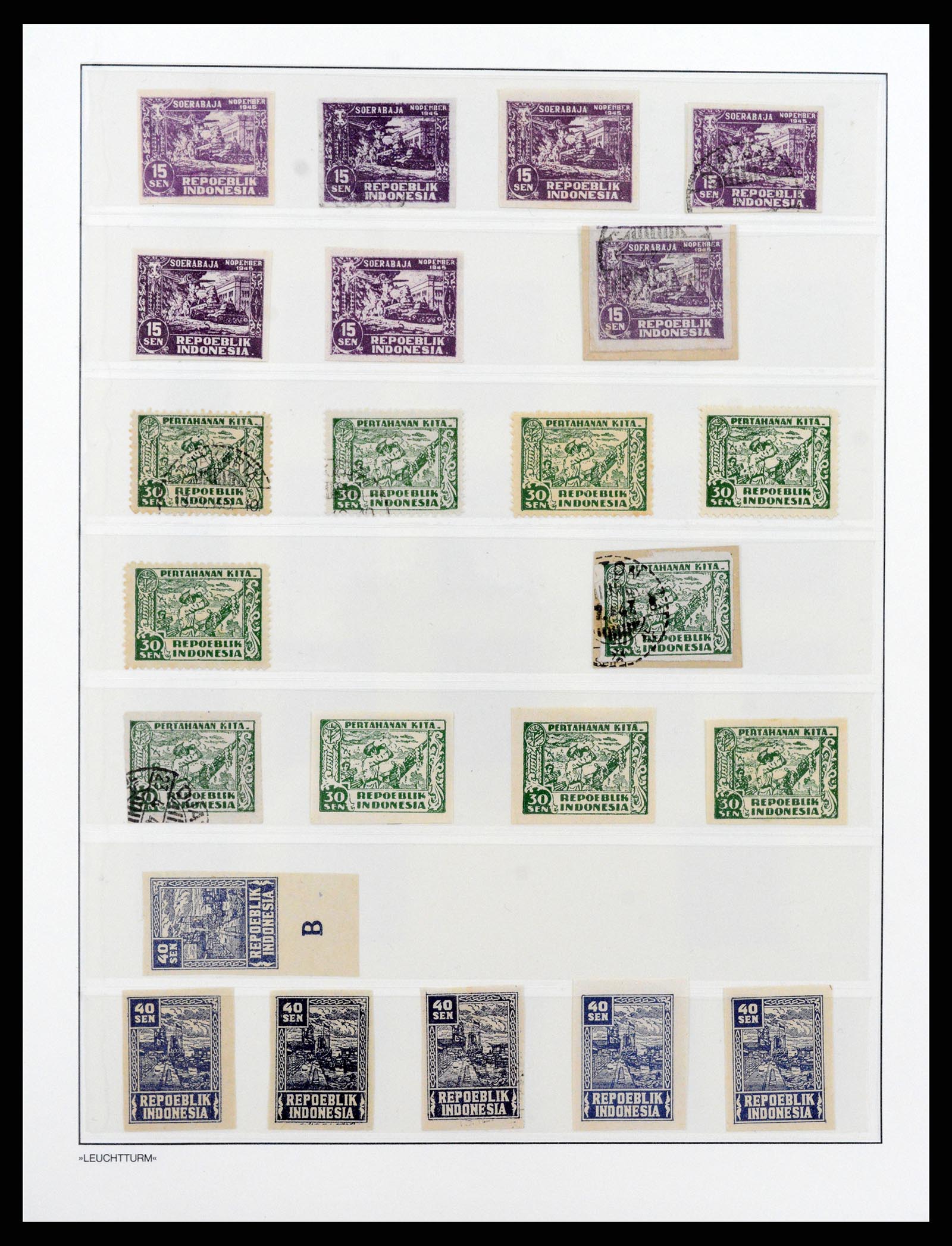 37435 020 - Postzegelverzameling 37435 Indonesië interim periode 1945-1948.