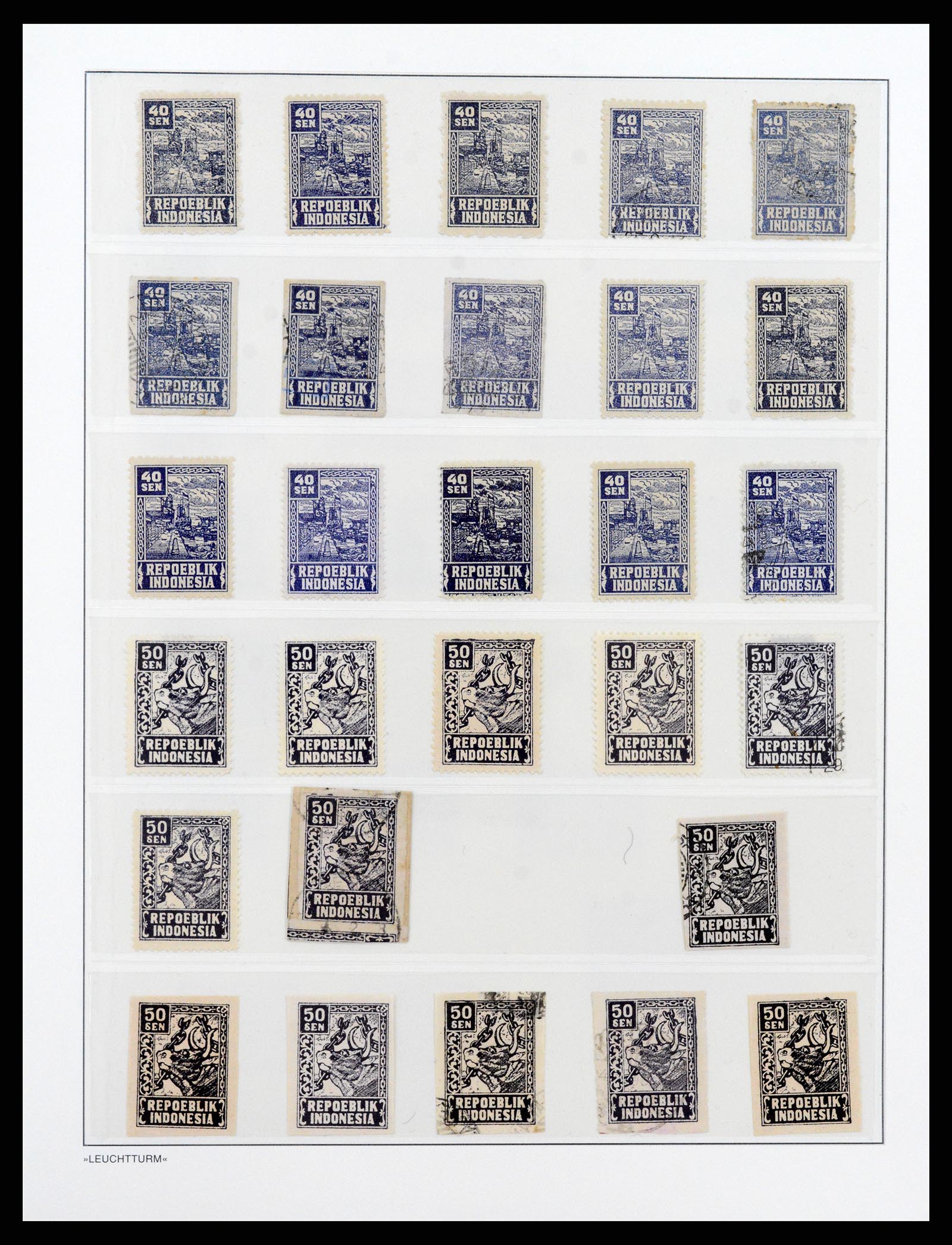 37435 021 - Postzegelverzameling 37435 Indonesië interim periode 1945-1948.