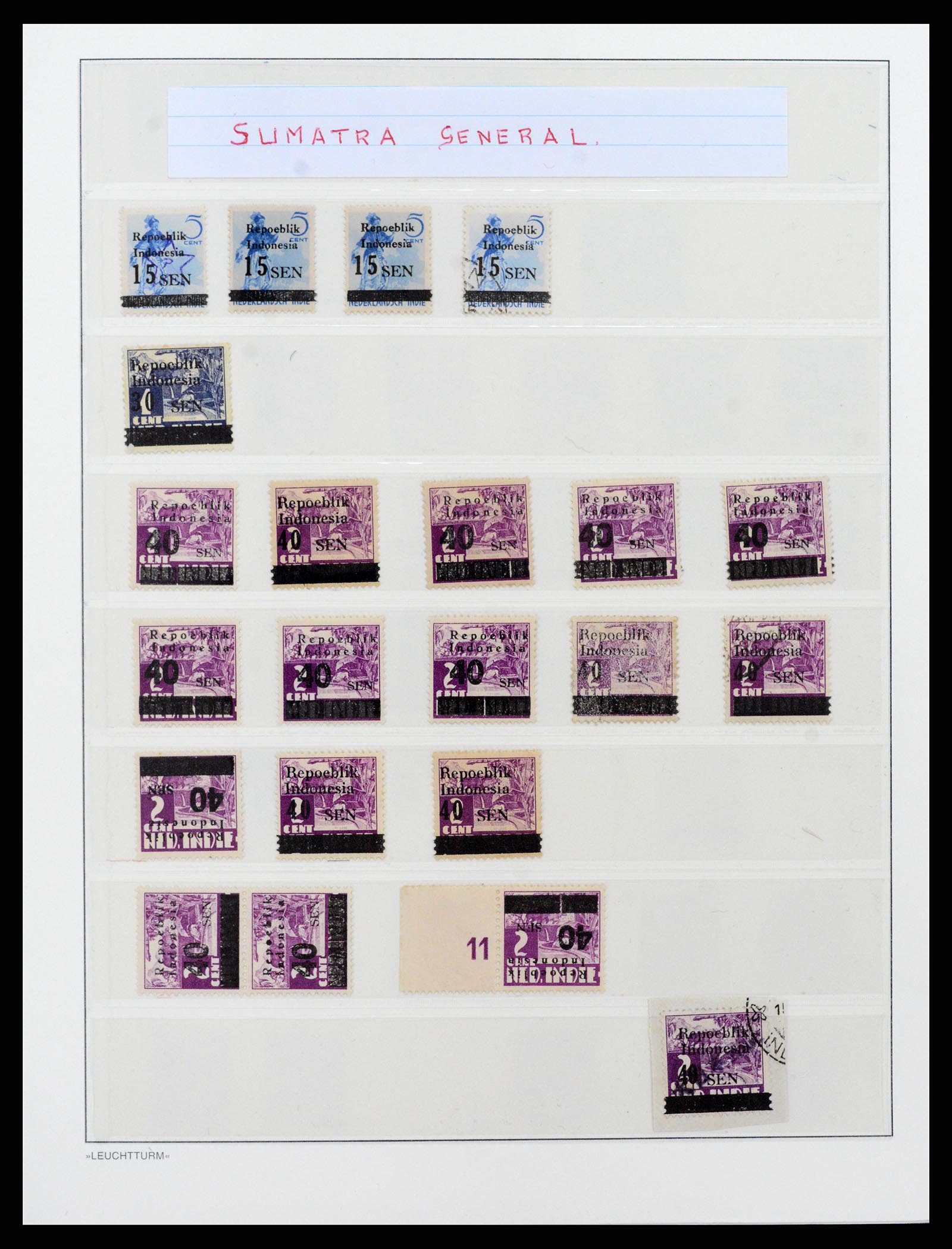 37435 040 - Postzegelverzameling 37435 Indonesië interim periode 1945-1948.
