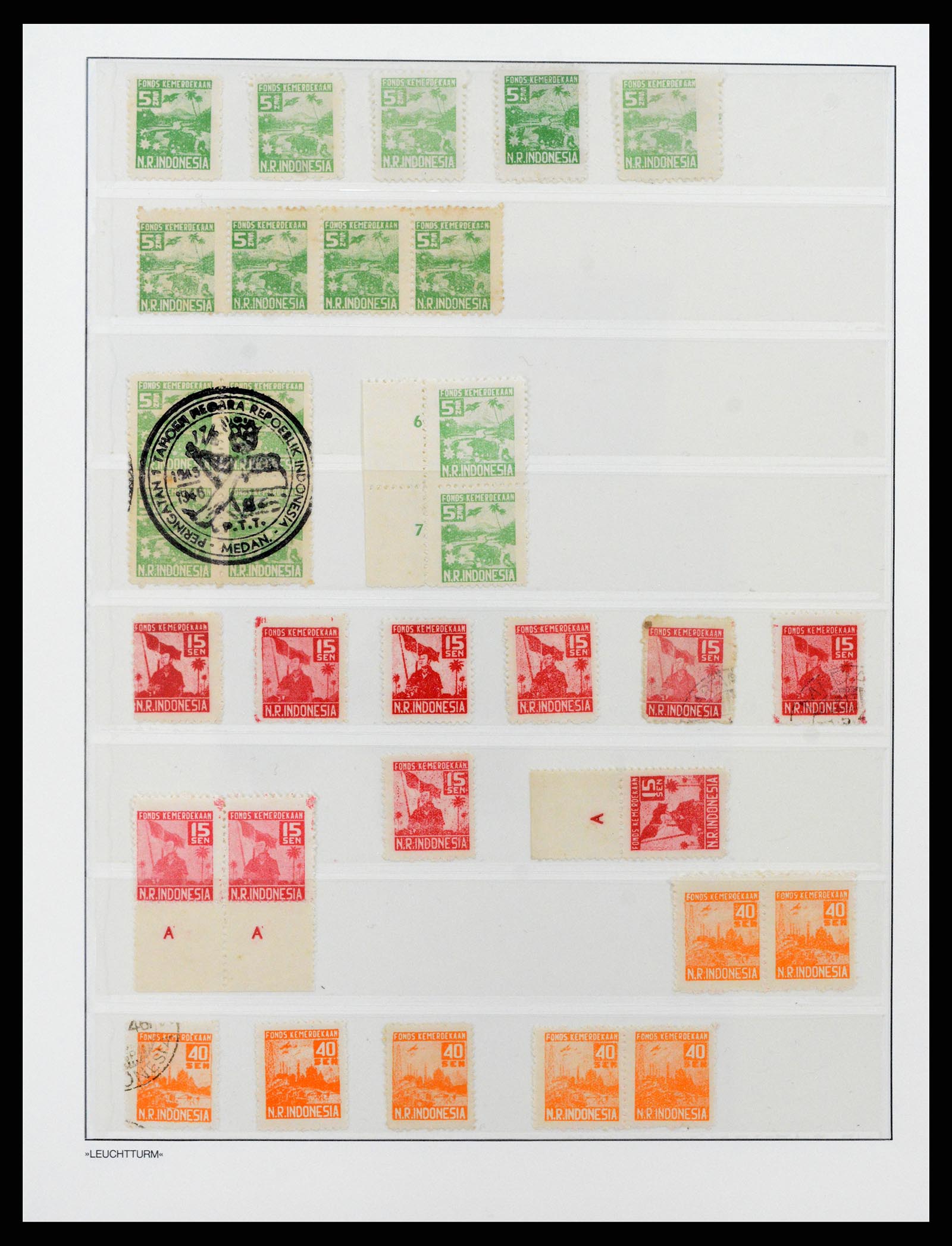 37435 042 - Postzegelverzameling 37435 Indonesië interim periode 1945-1948.