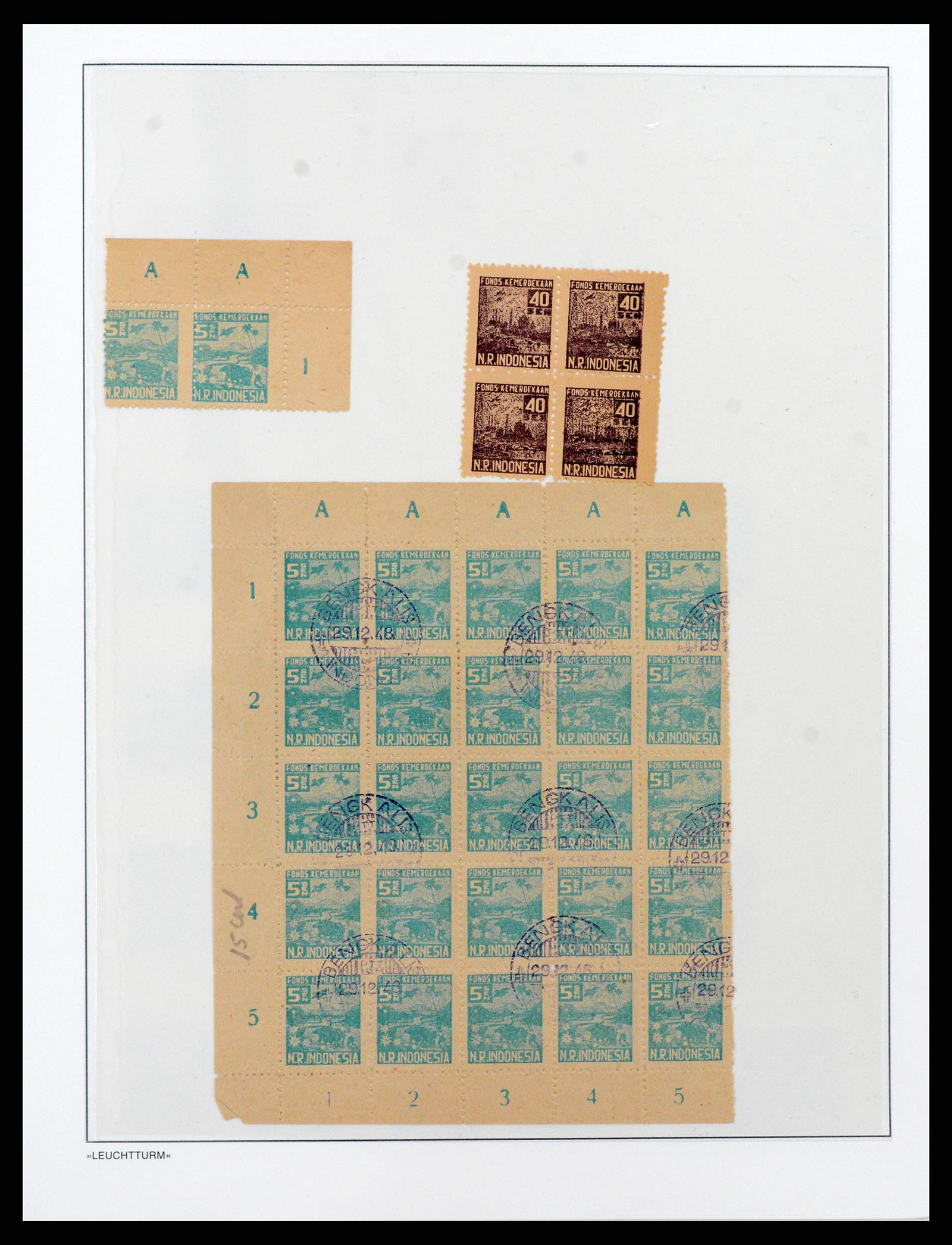 37435 043 - Postzegelverzameling 37435 Indonesië interim periode 1945-1948.