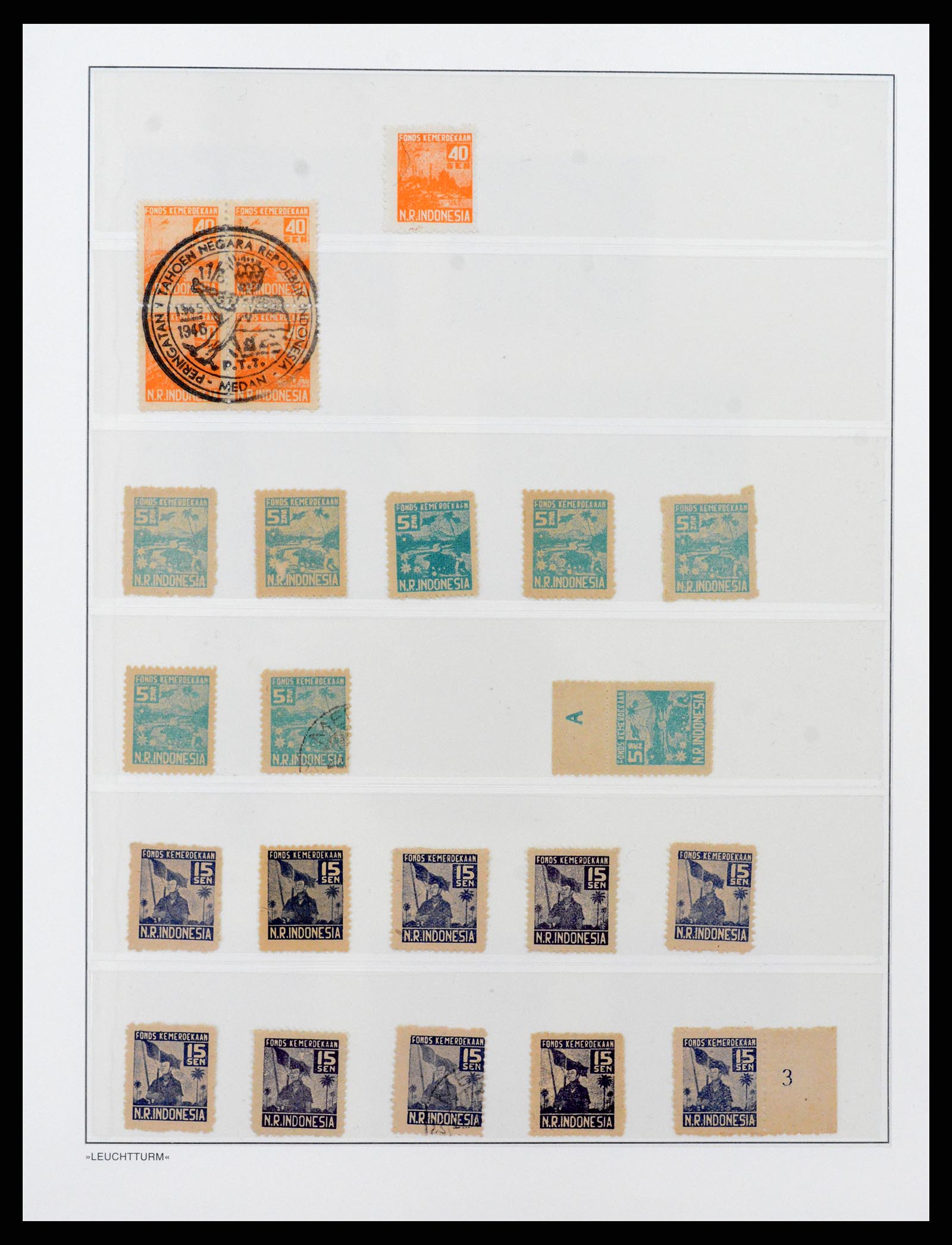 37435 044 - Postzegelverzameling 37435 Indonesië interim periode 1945-1948.