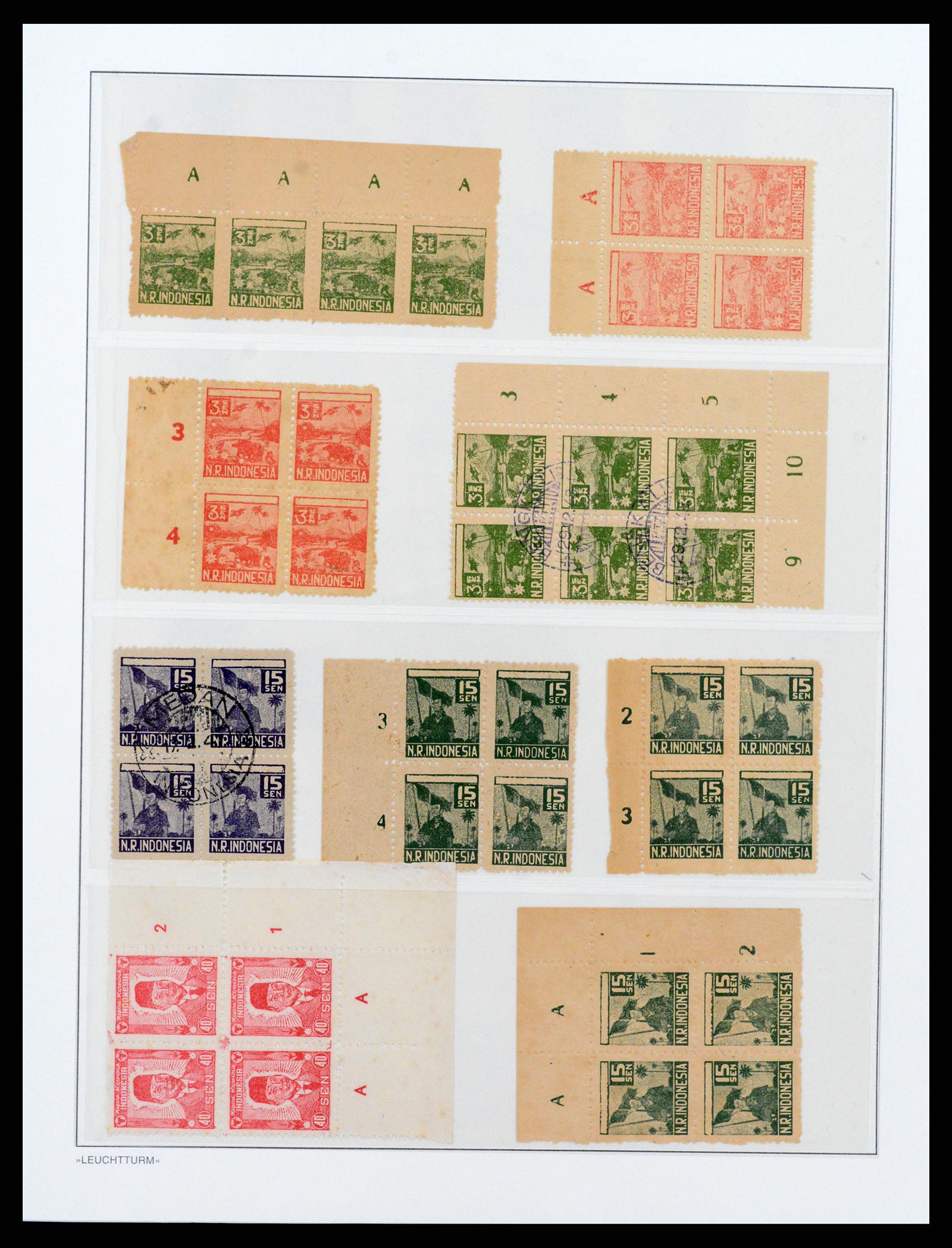 37435 047 - Postzegelverzameling 37435 Indonesië interim periode 1945-1948.