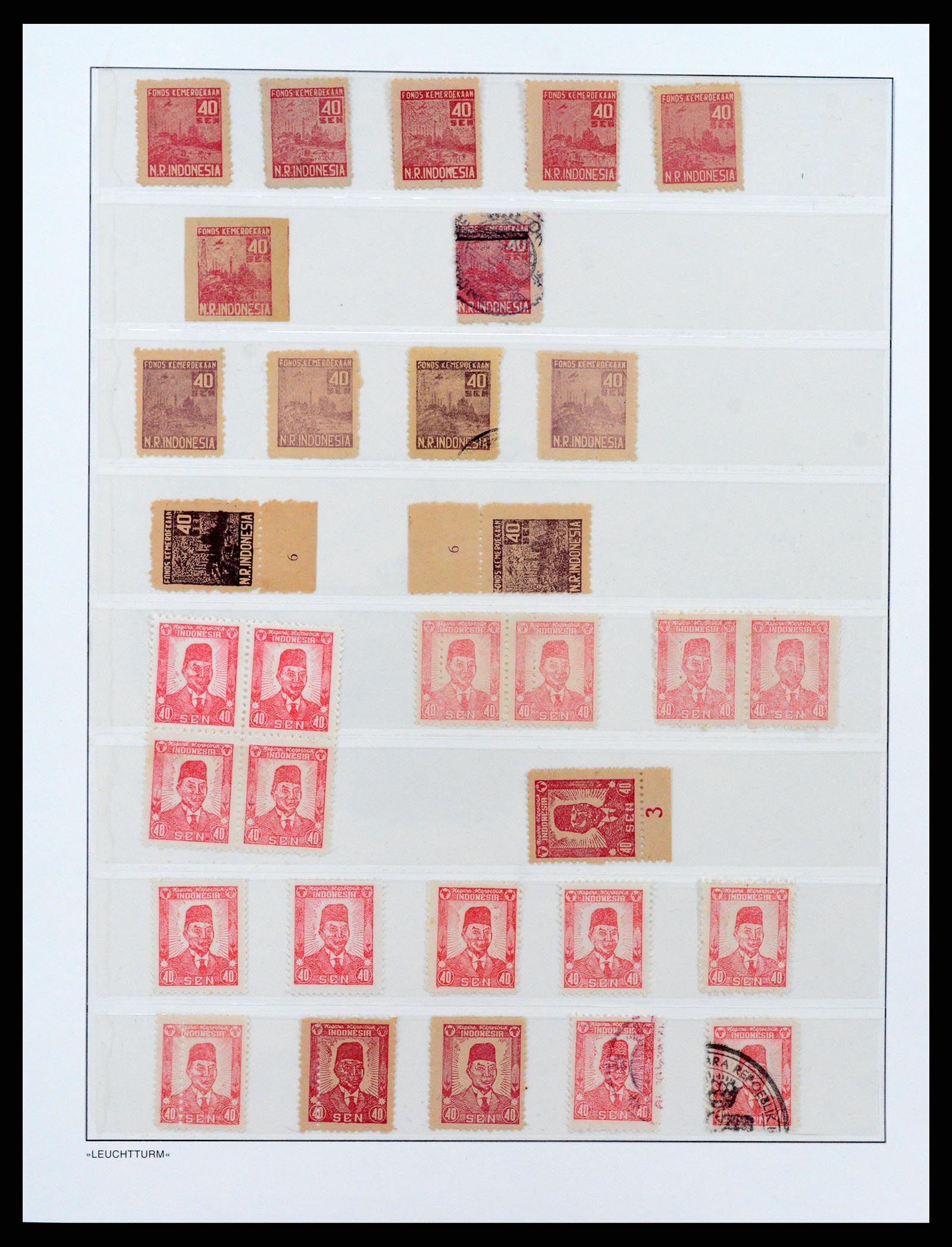 37435 048 - Postzegelverzameling 37435 Indonesië interim periode 1945-1948.