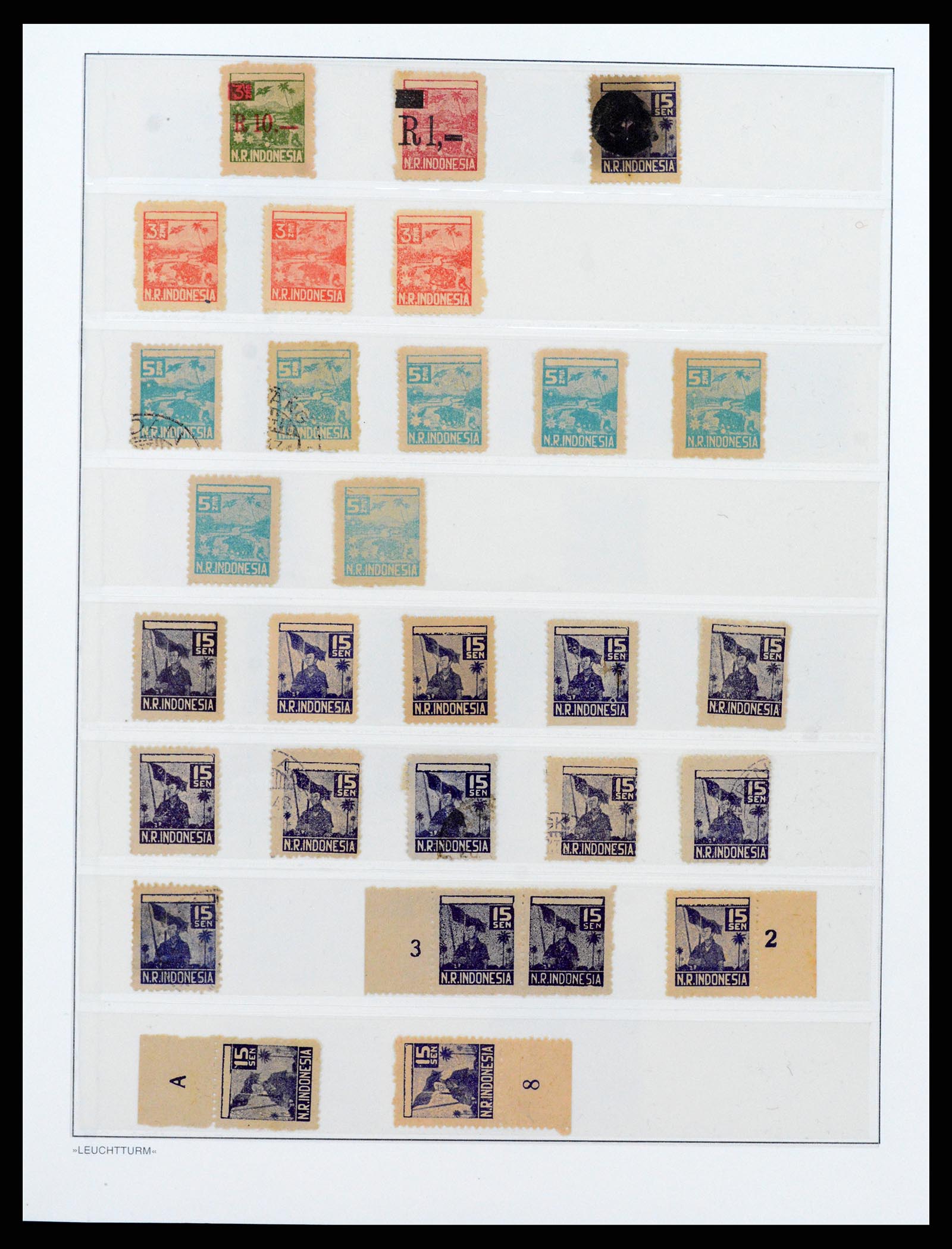 37435 050 - Postzegelverzameling 37435 Indonesië interim periode 1945-1948.