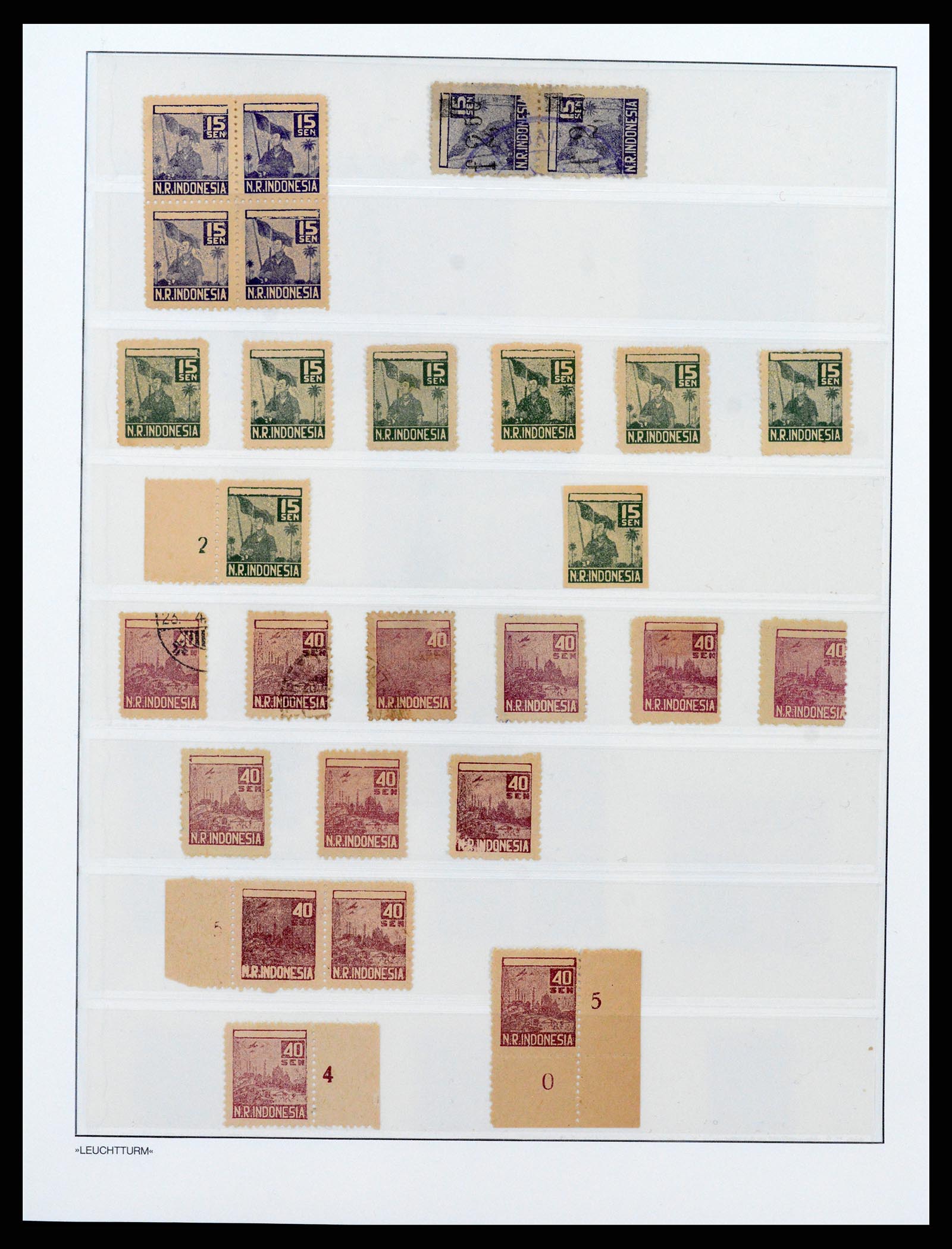 37435 051 - Postzegelverzameling 37435 Indonesië interim periode 1945-1948.