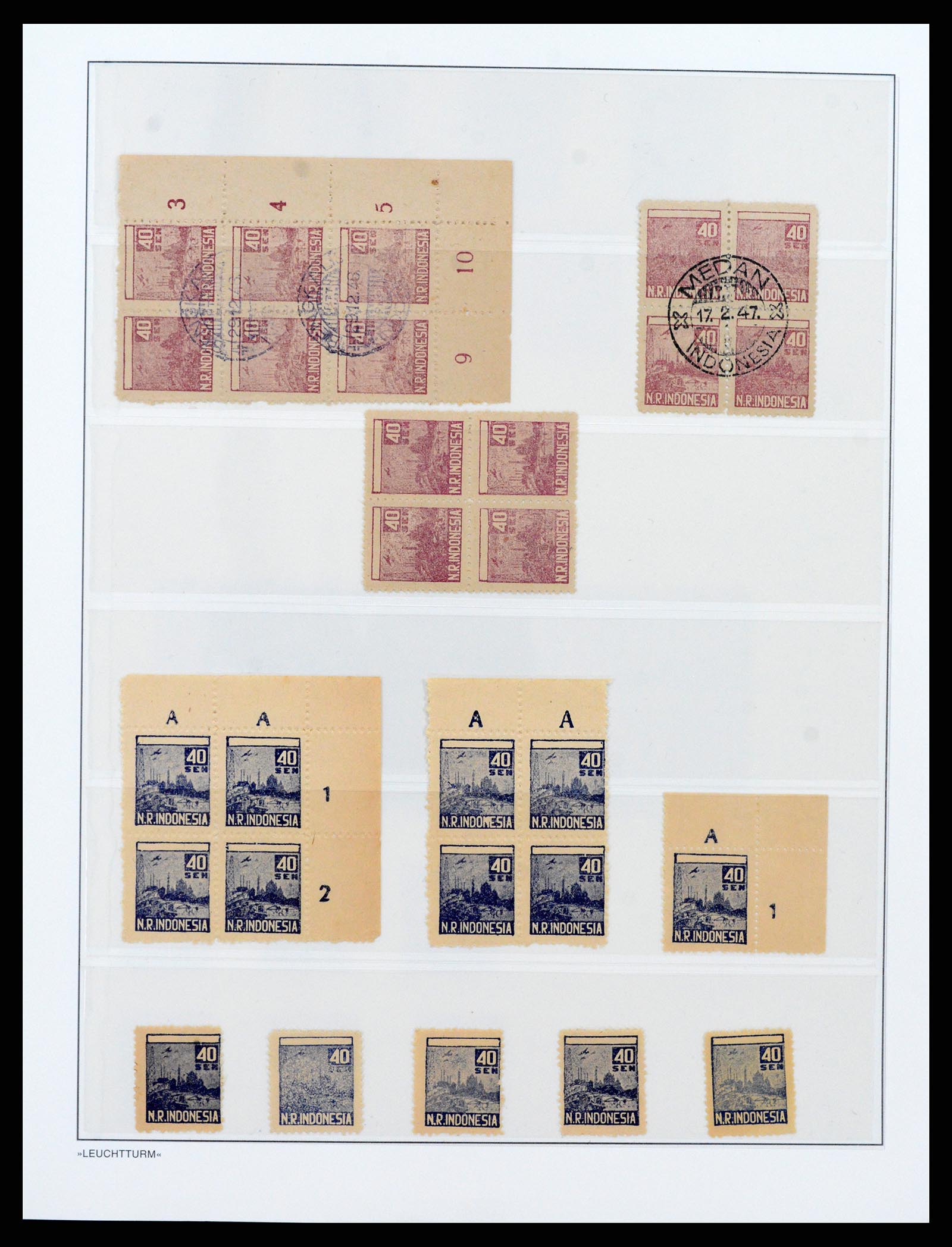 37435 052 - Postzegelverzameling 37435 Indonesië interim periode 1945-1948.
