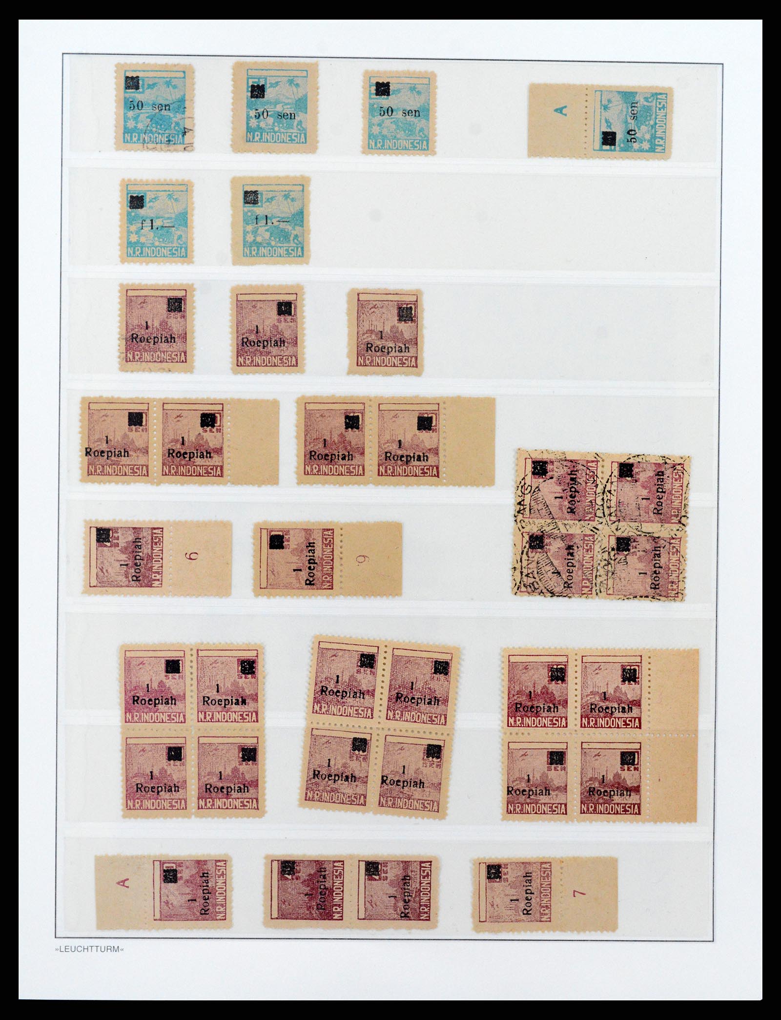 37435 055 - Postzegelverzameling 37435 Indonesië interim periode 1945-1948.