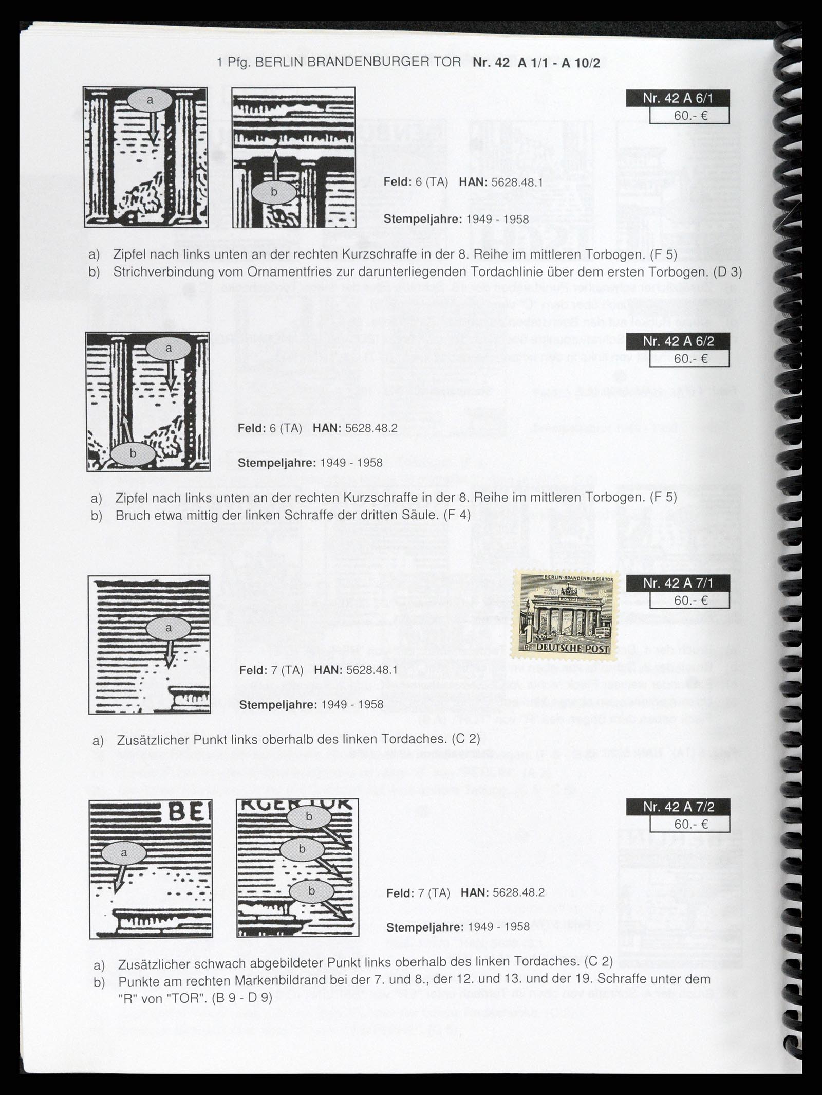 37458 002 - Stamp collection 37458 Berlin plateflaws 1949.