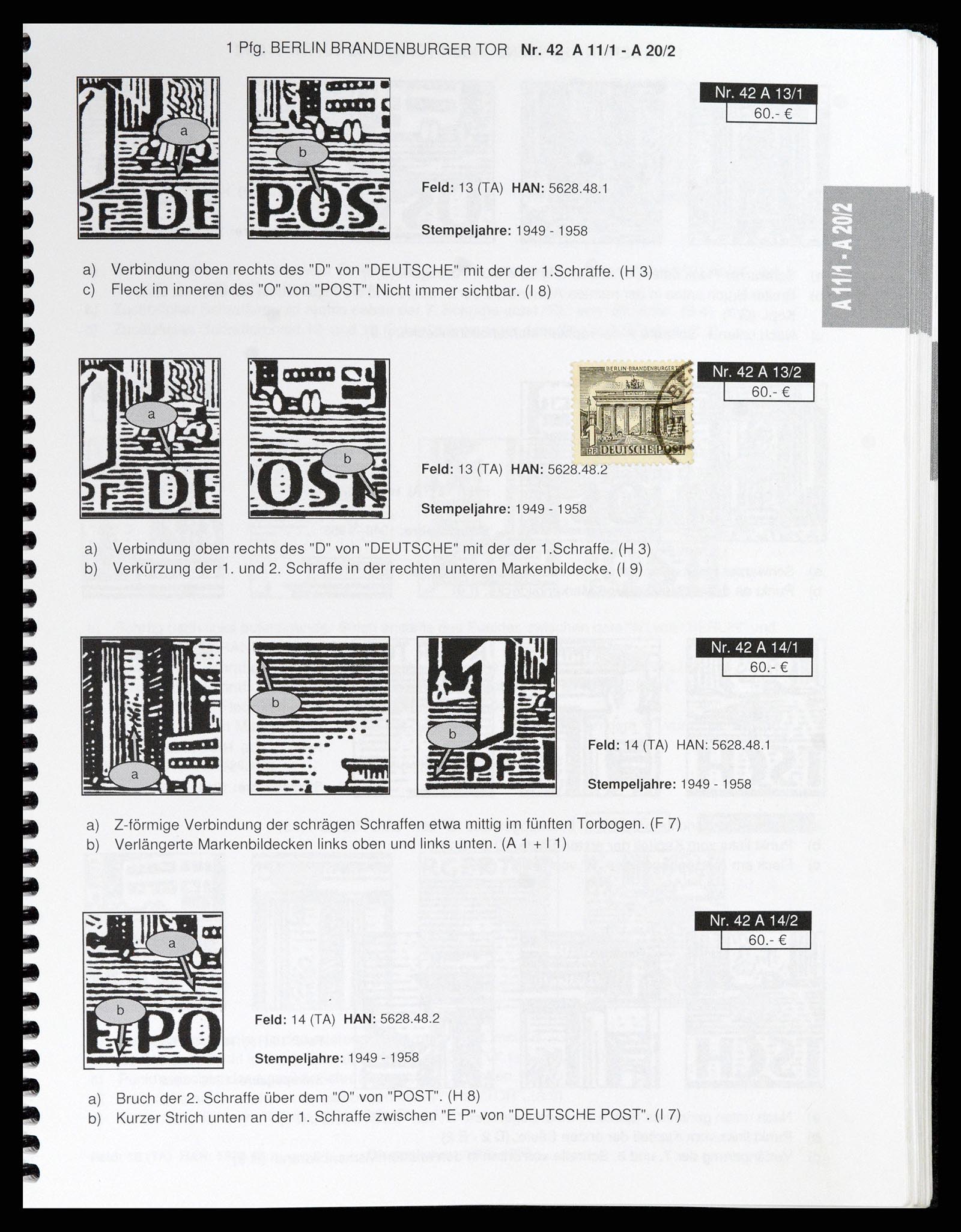 37458 004 - Postzegelverzameling 37458 Berlijn plaatfouten 1949.