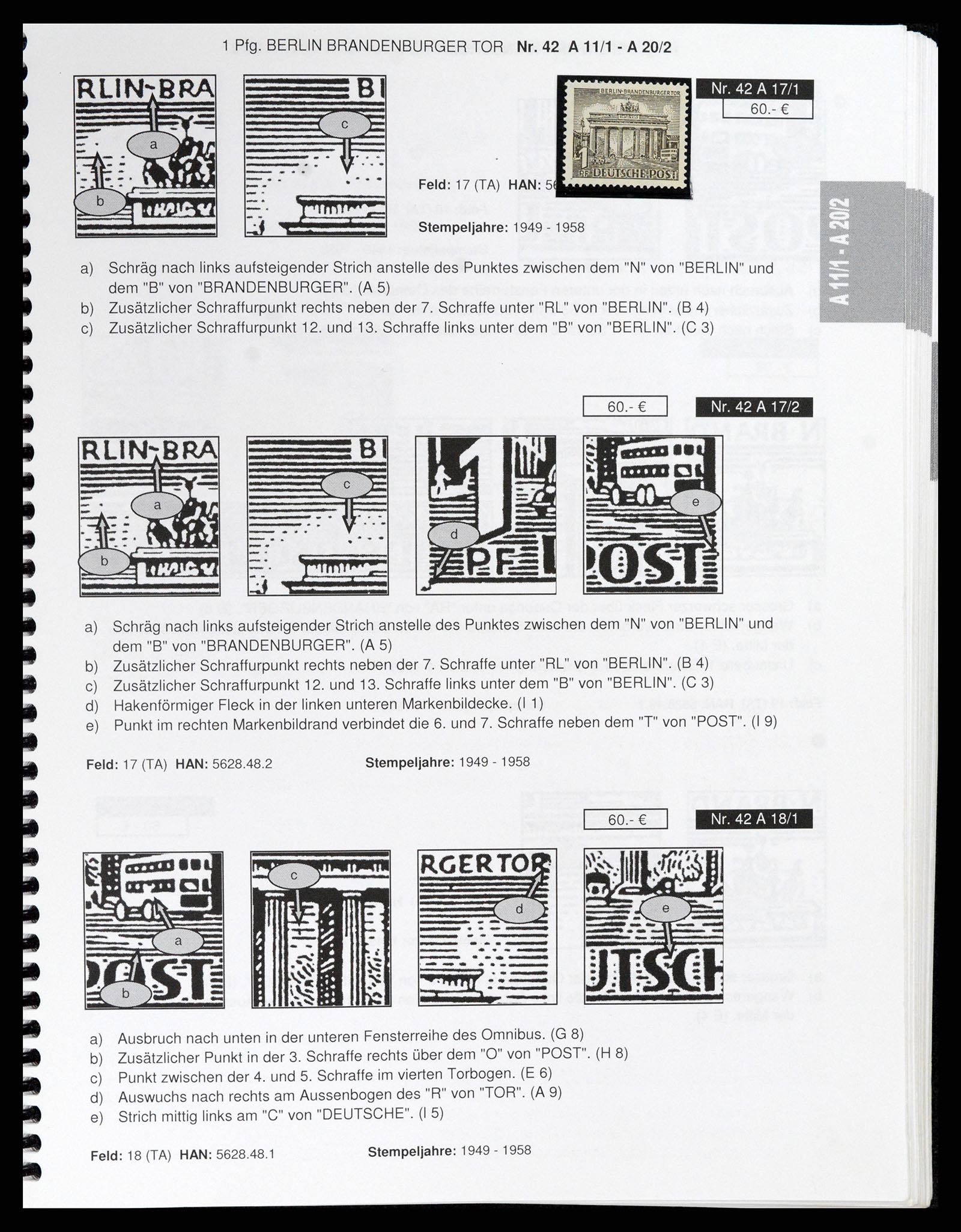 37458 005 - Stamp collection 37458 Berlin plateflaws 1949.