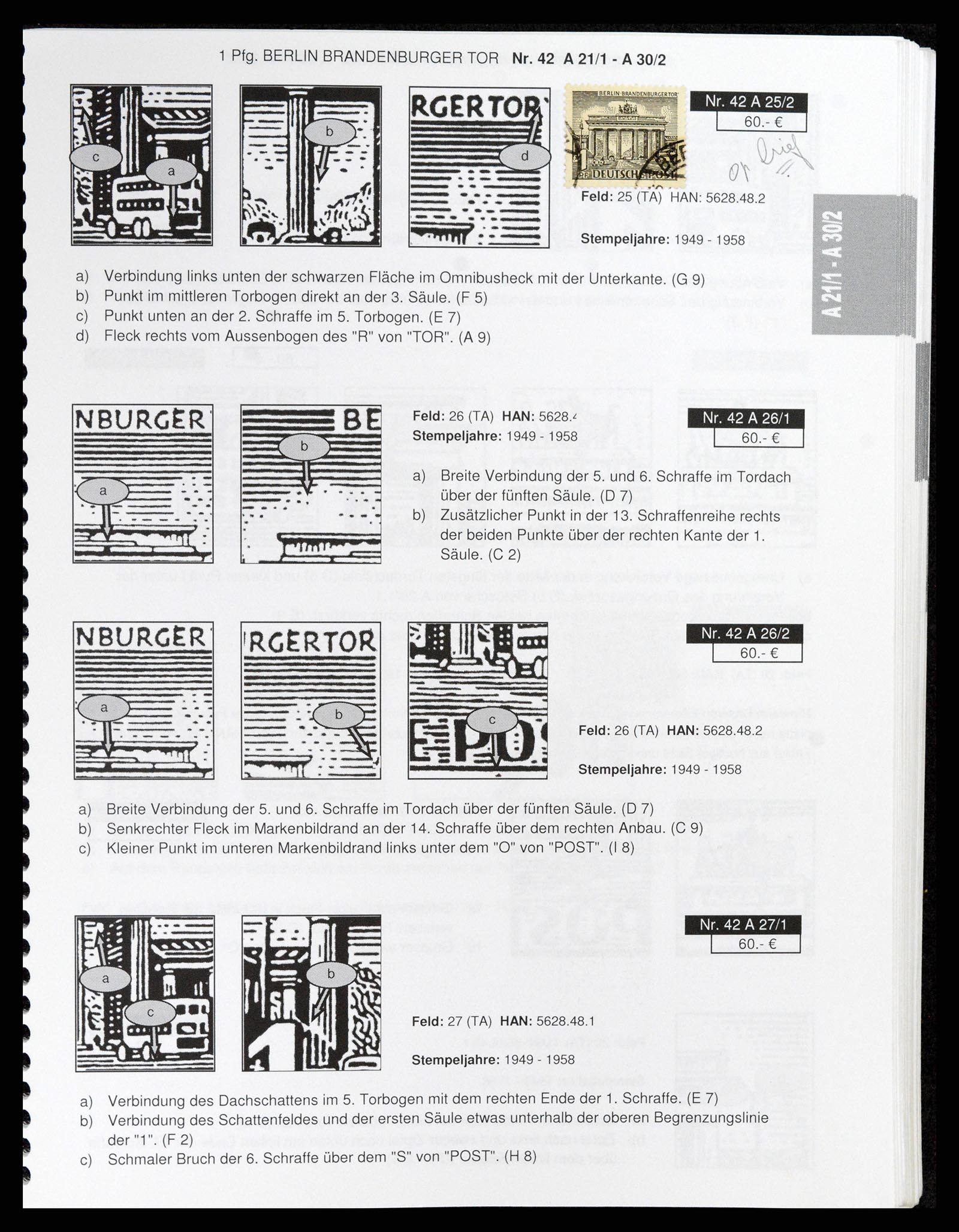 37458 008 - Stamp collection 37458 Berlin plateflaws 1949.