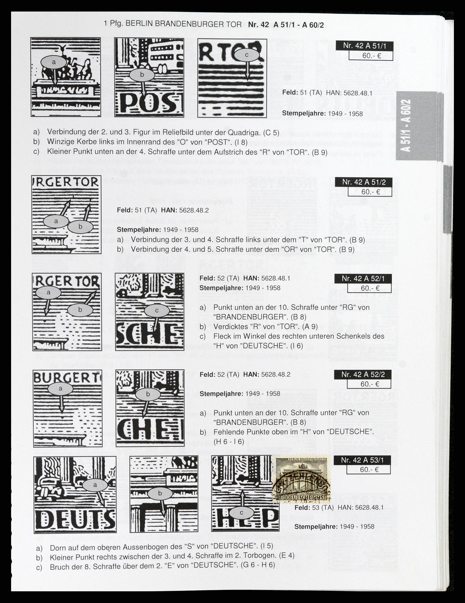 37458 014 - Stamp collection 37458 Berlin plateflaws 1949.