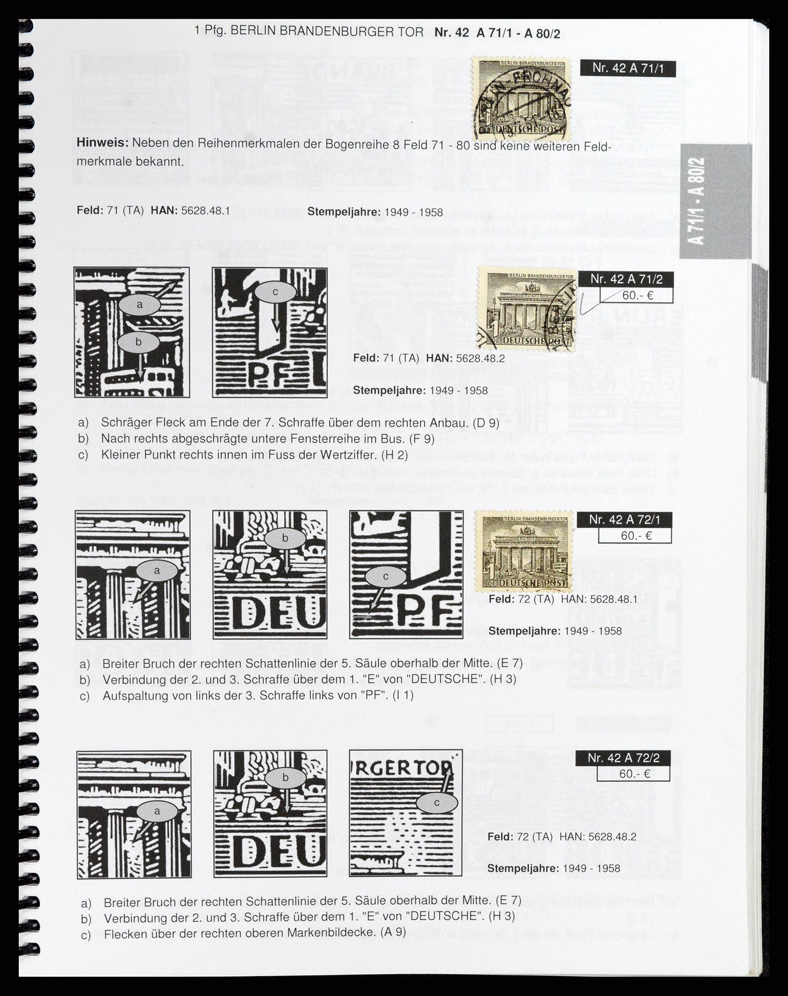 37458 019 - Postzegelverzameling 37458 Berlijn plaatfouten 1949.