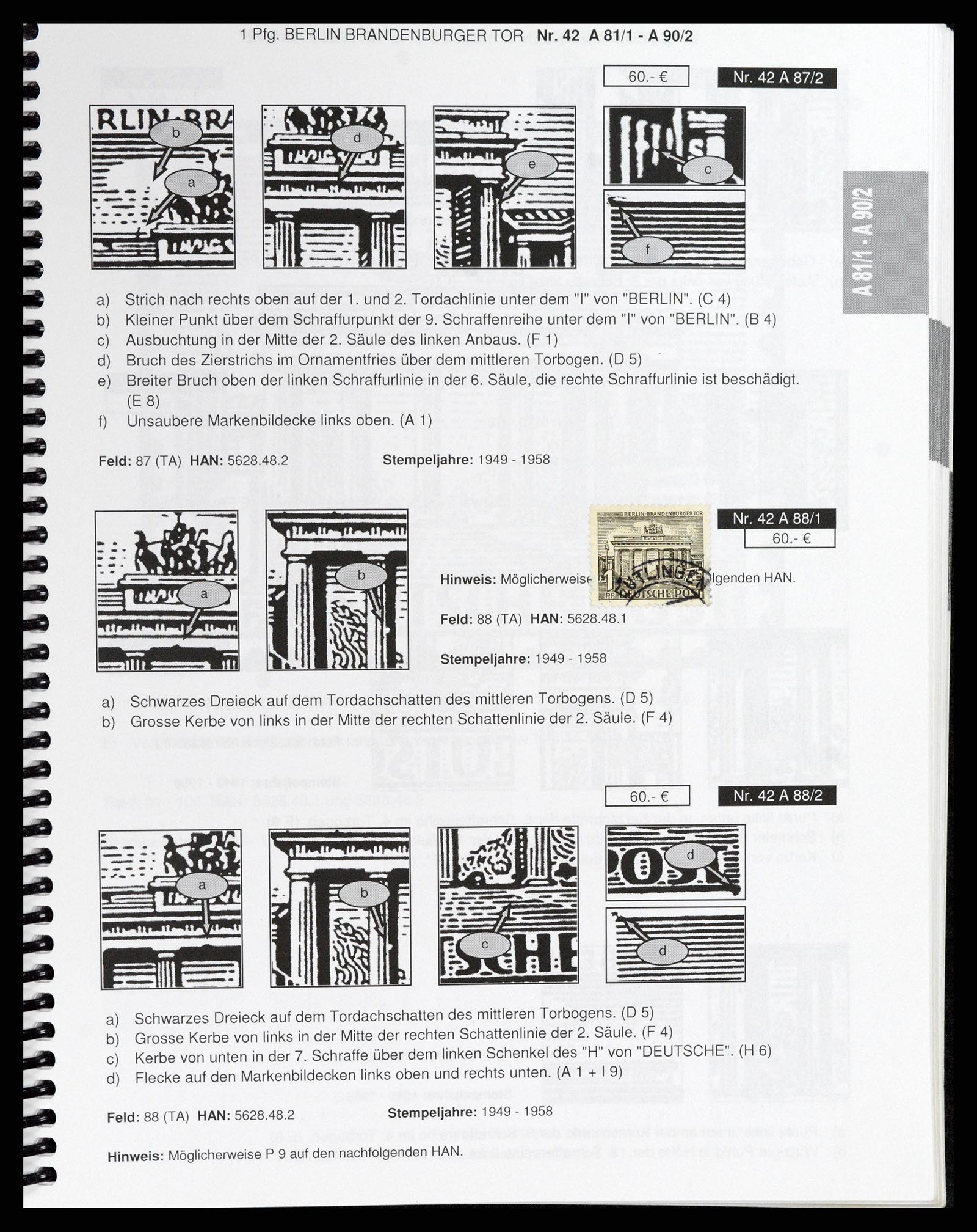 37458 021 - Stamp collection 37458 Berlin plateflaws 1949.