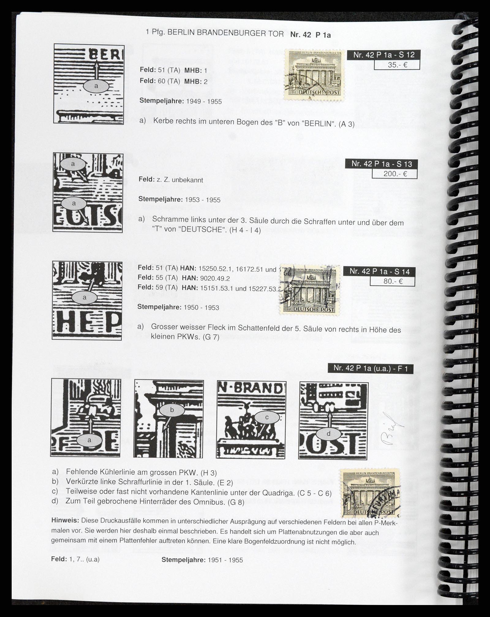 37458 028 - Postzegelverzameling 37458 Berlijn plaatfouten 1949.