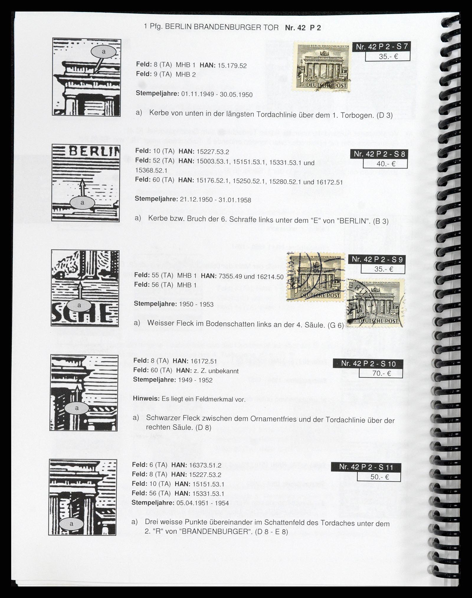 37458 031 - Stamp collection 37458 Berlin plateflaws 1949.