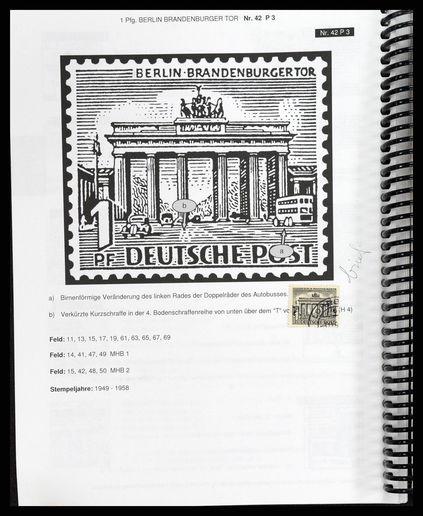 37458 033 - Postzegelverzameling 37458 Berlijn plaatfouten 1949.