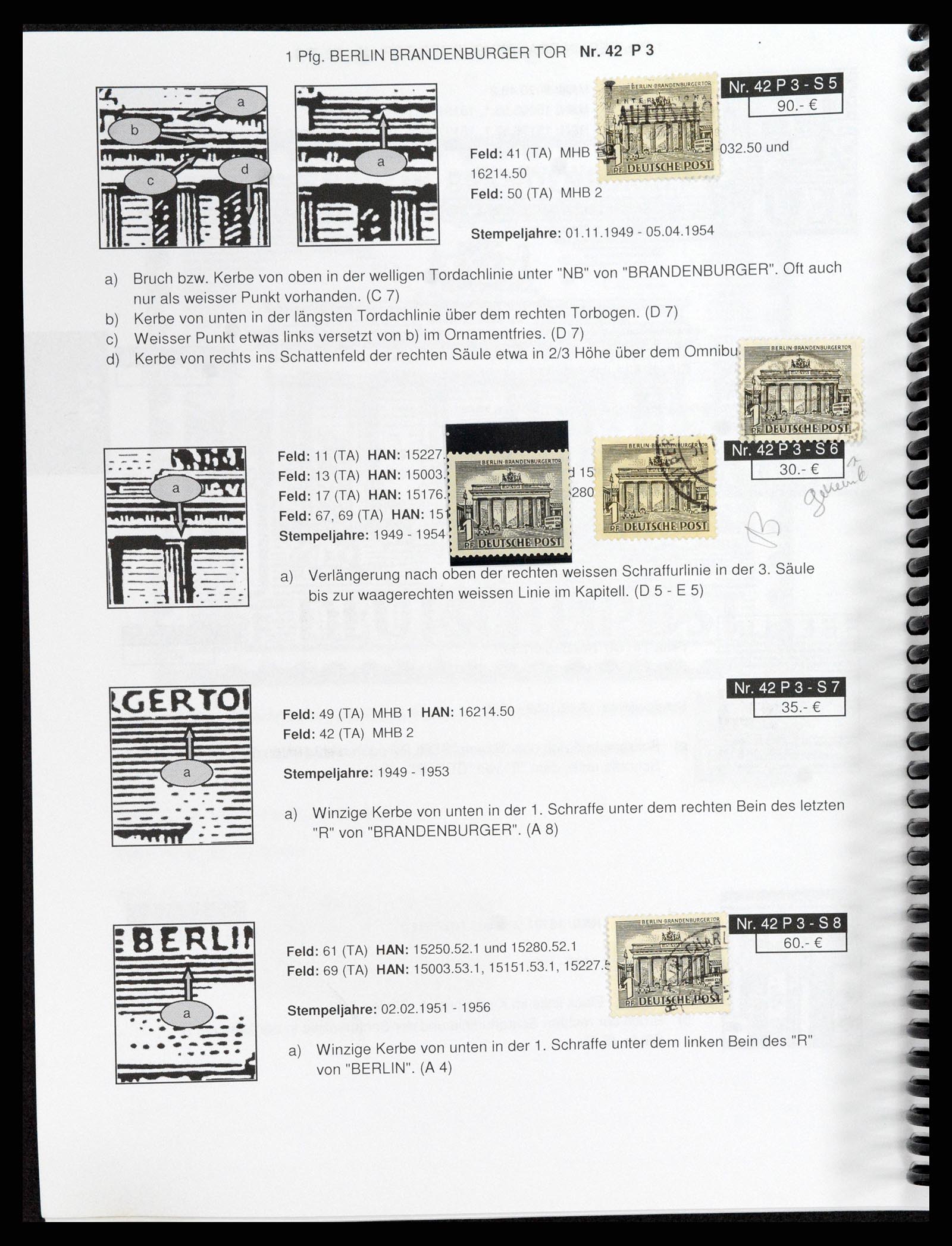 37458 035 - Stamp collection 37458 Berlin plateflaws 1949.