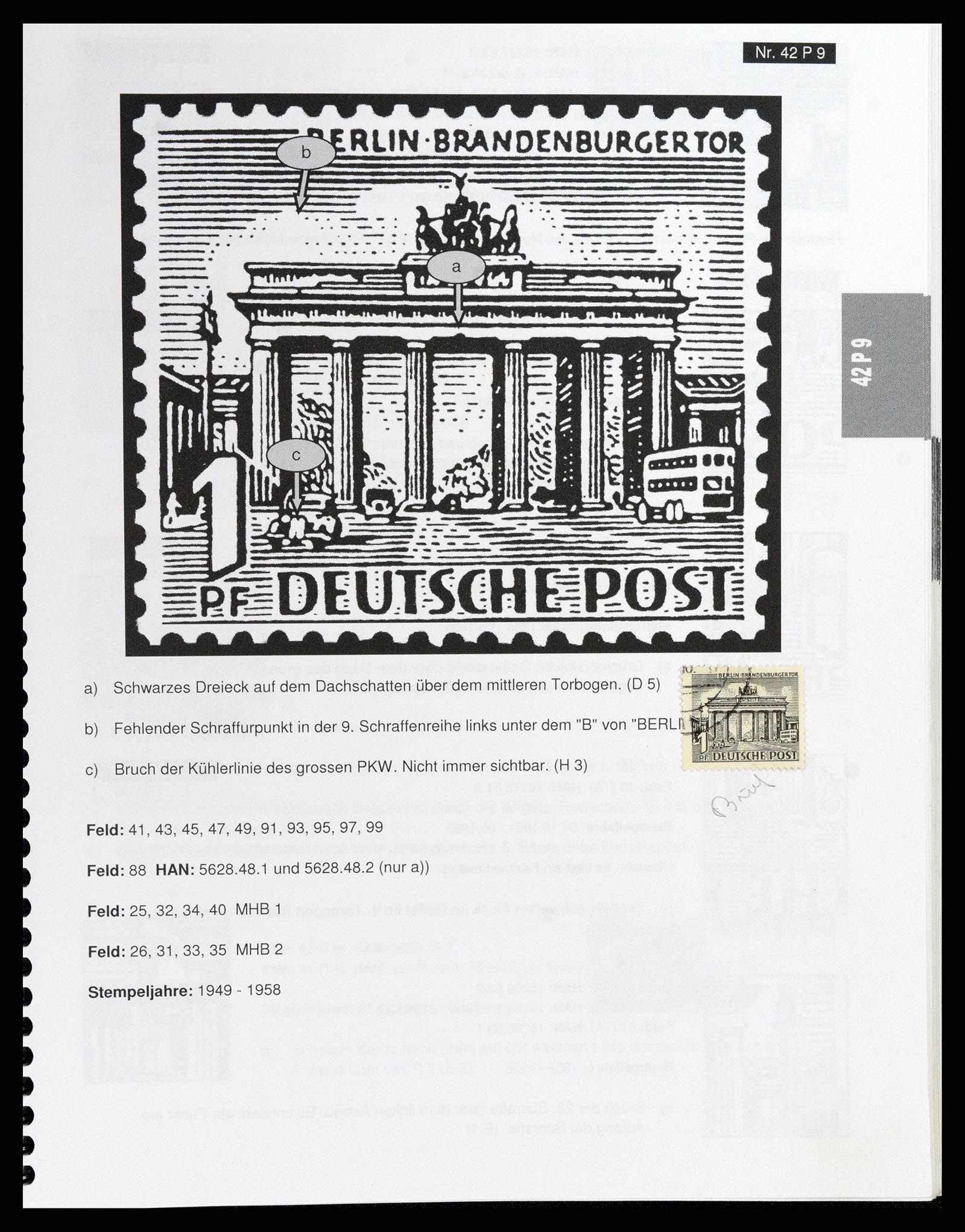 37458 052 - Stamp collection 37458 Berlin plateflaws 1949.