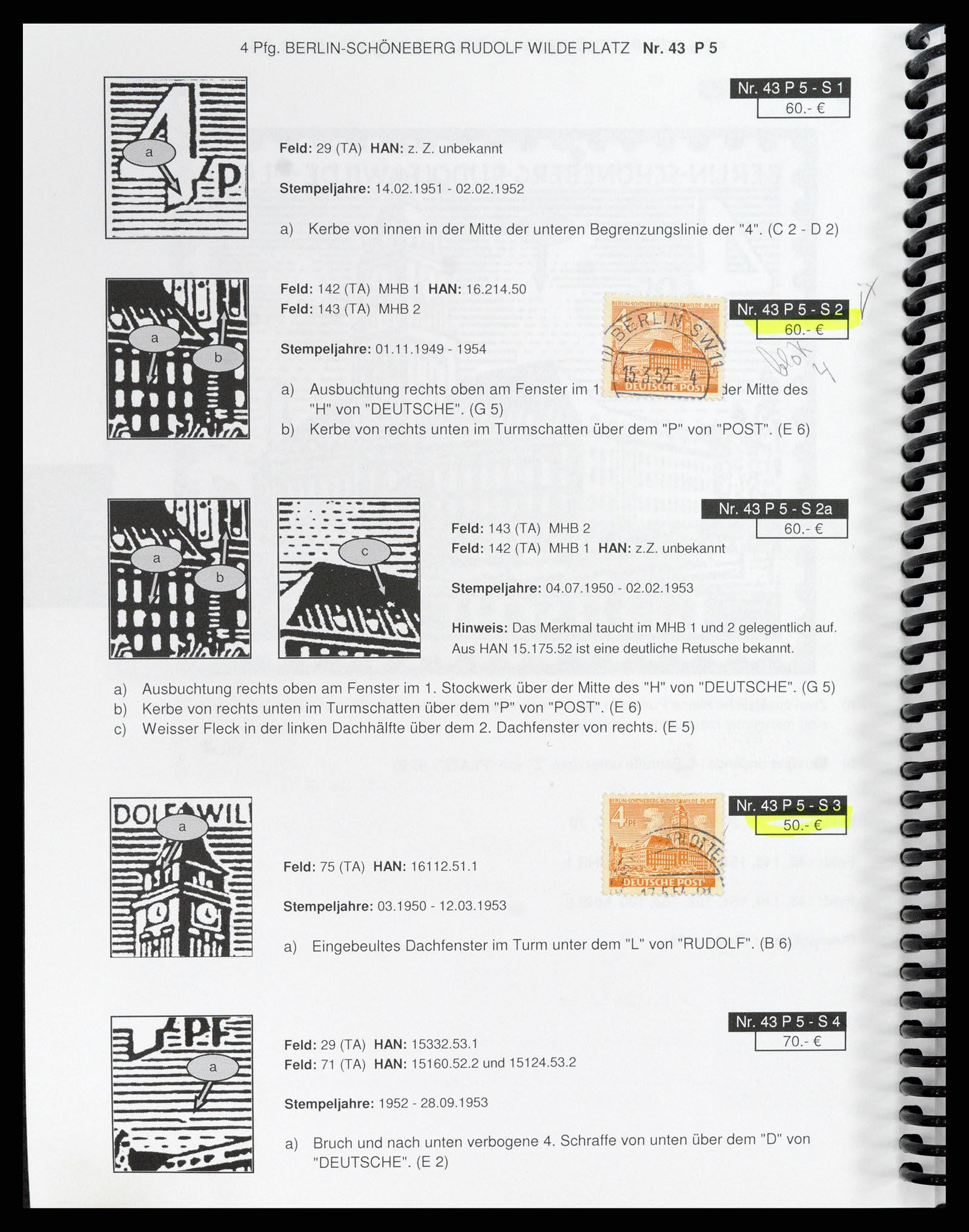 37458 082 - Stamp collection 37458 Berlin plateflaws 1949.