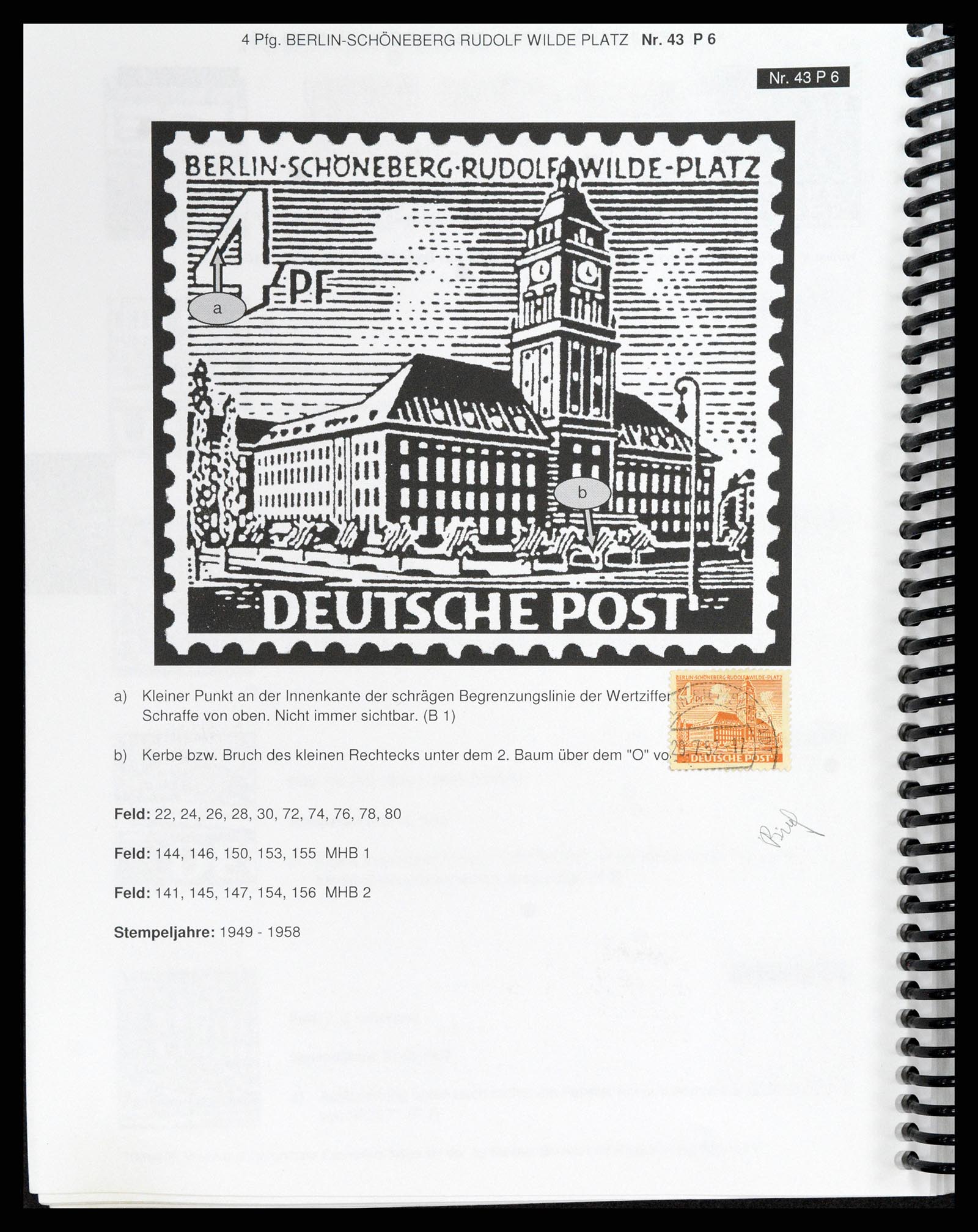 37458 085 - Stamp collection 37458 Berlin plateflaws 1949.