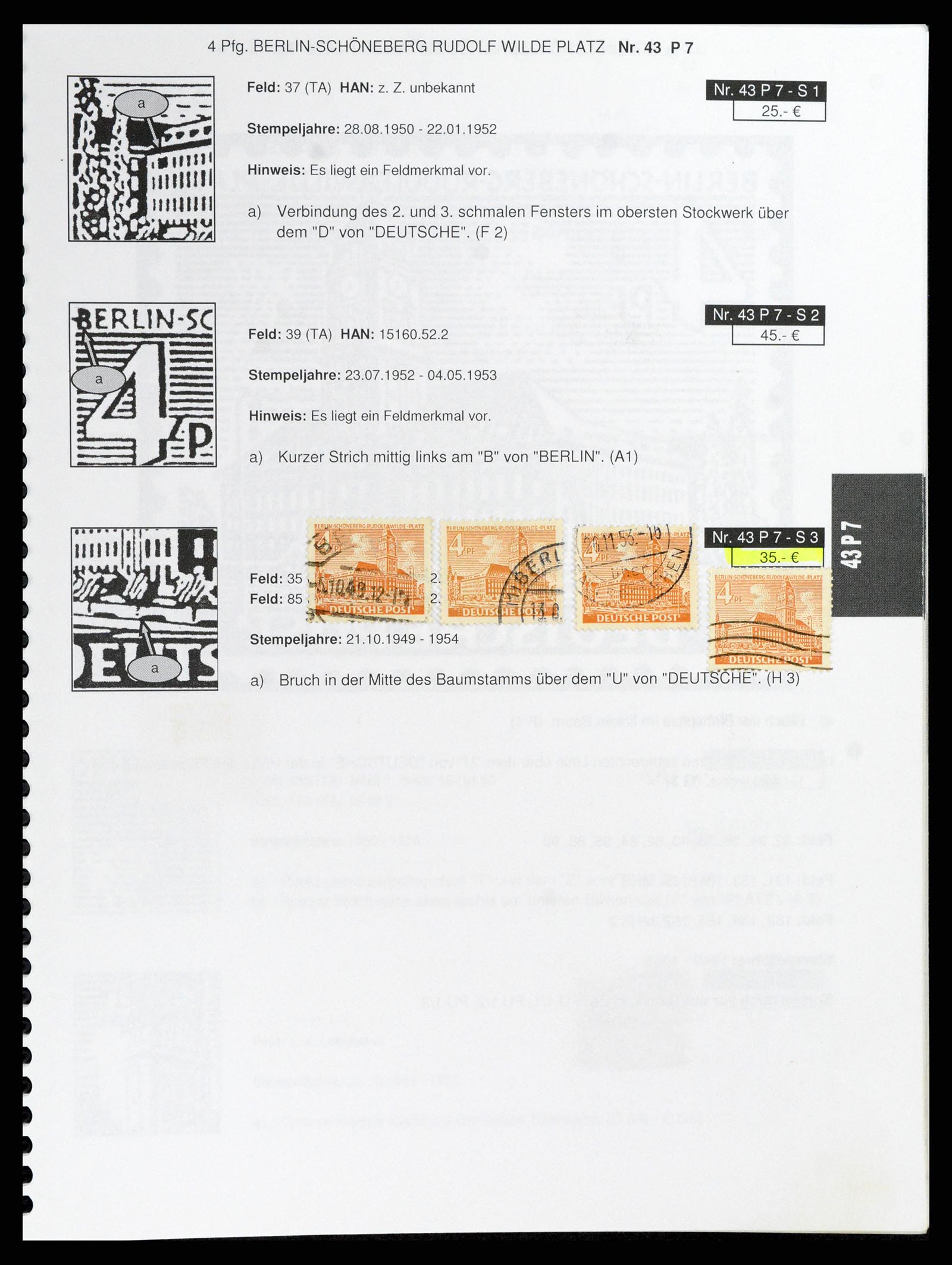 37458 089 - Stamp collection 37458 Berlin plateflaws 1949.