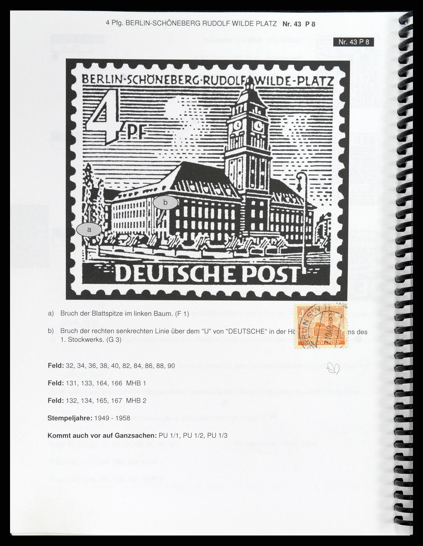 37458 090 - Stamp collection 37458 Berlin plateflaws 1949.