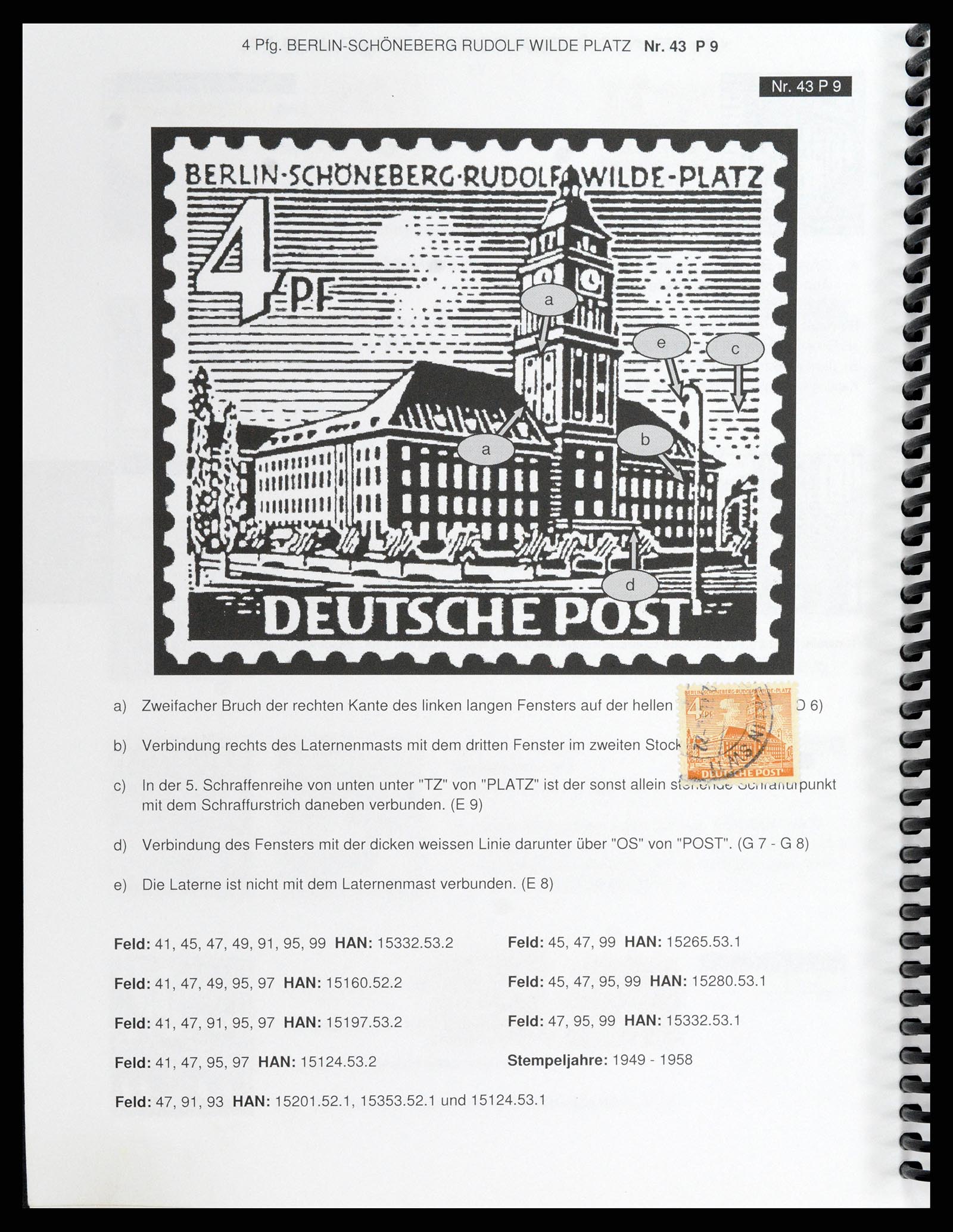 37458 094 - Stamp collection 37458 Berlin plateflaws 1949.