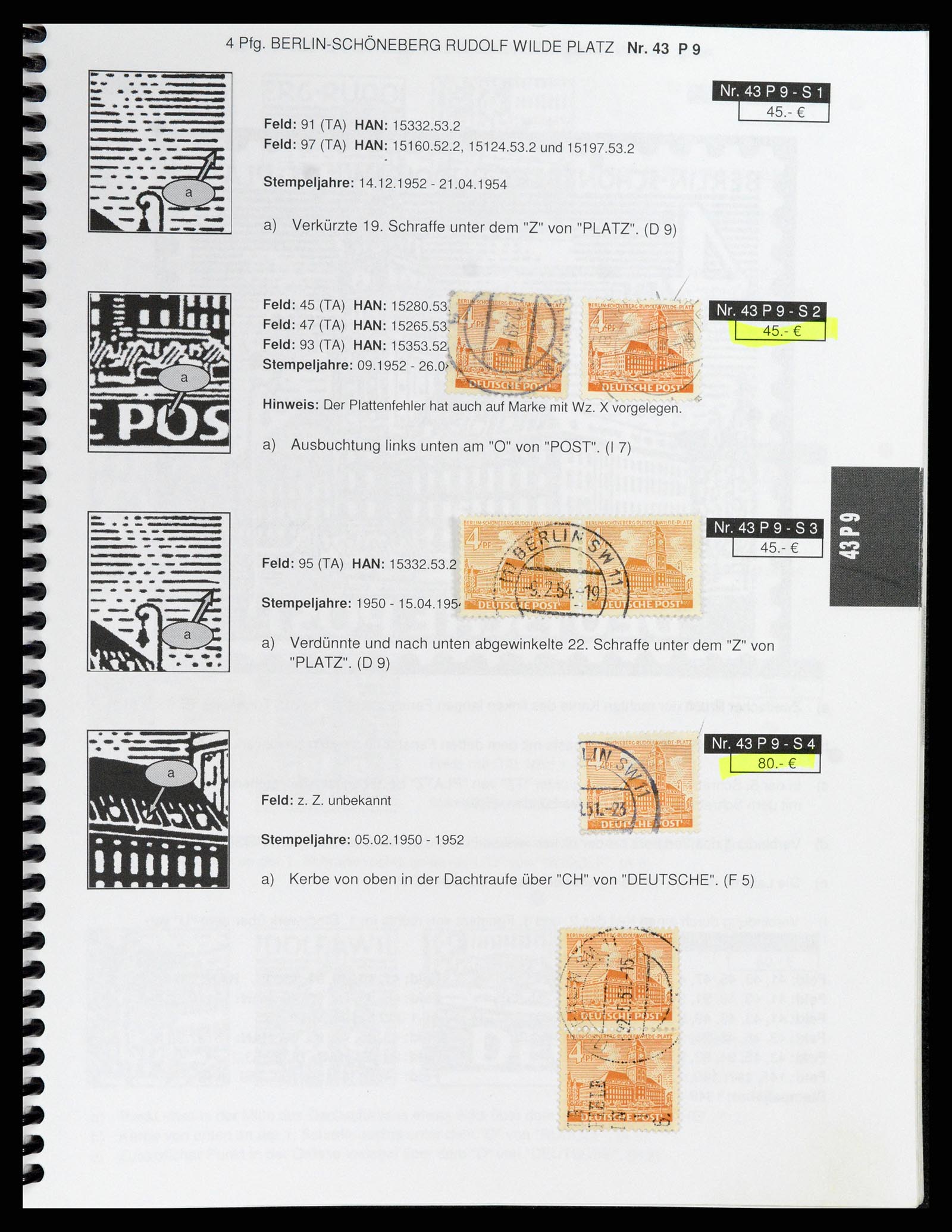 37458 095 - Stamp collection 37458 Berlin plateflaws 1949.