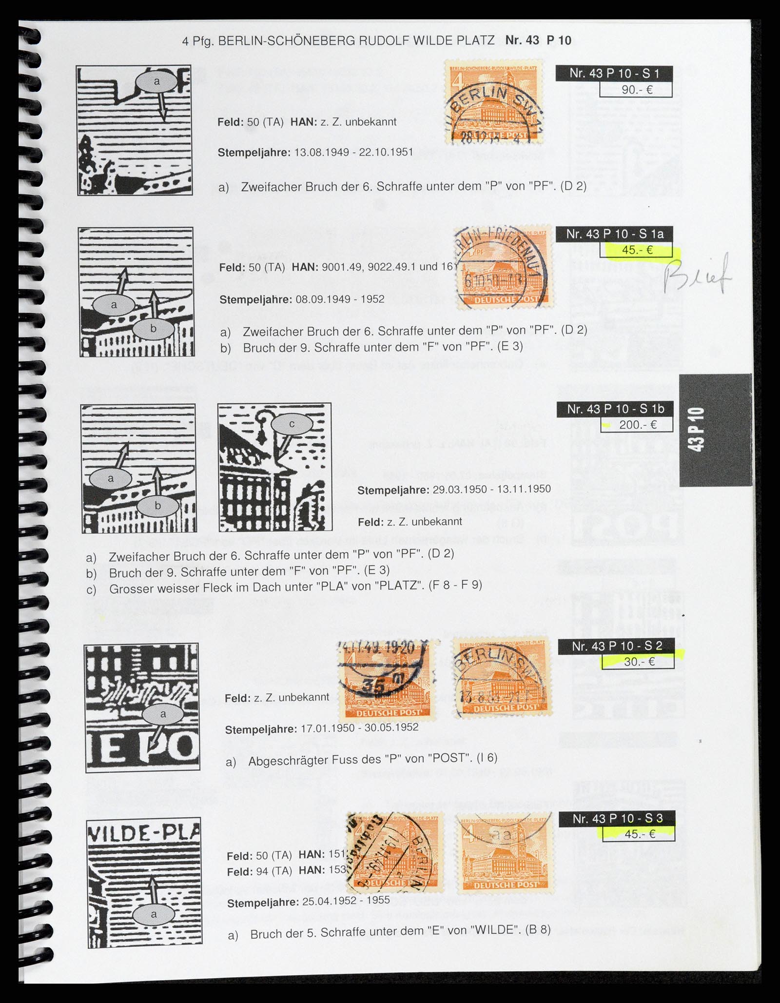 37458 100 - Stamp collection 37458 Berlin plateflaws 1949.