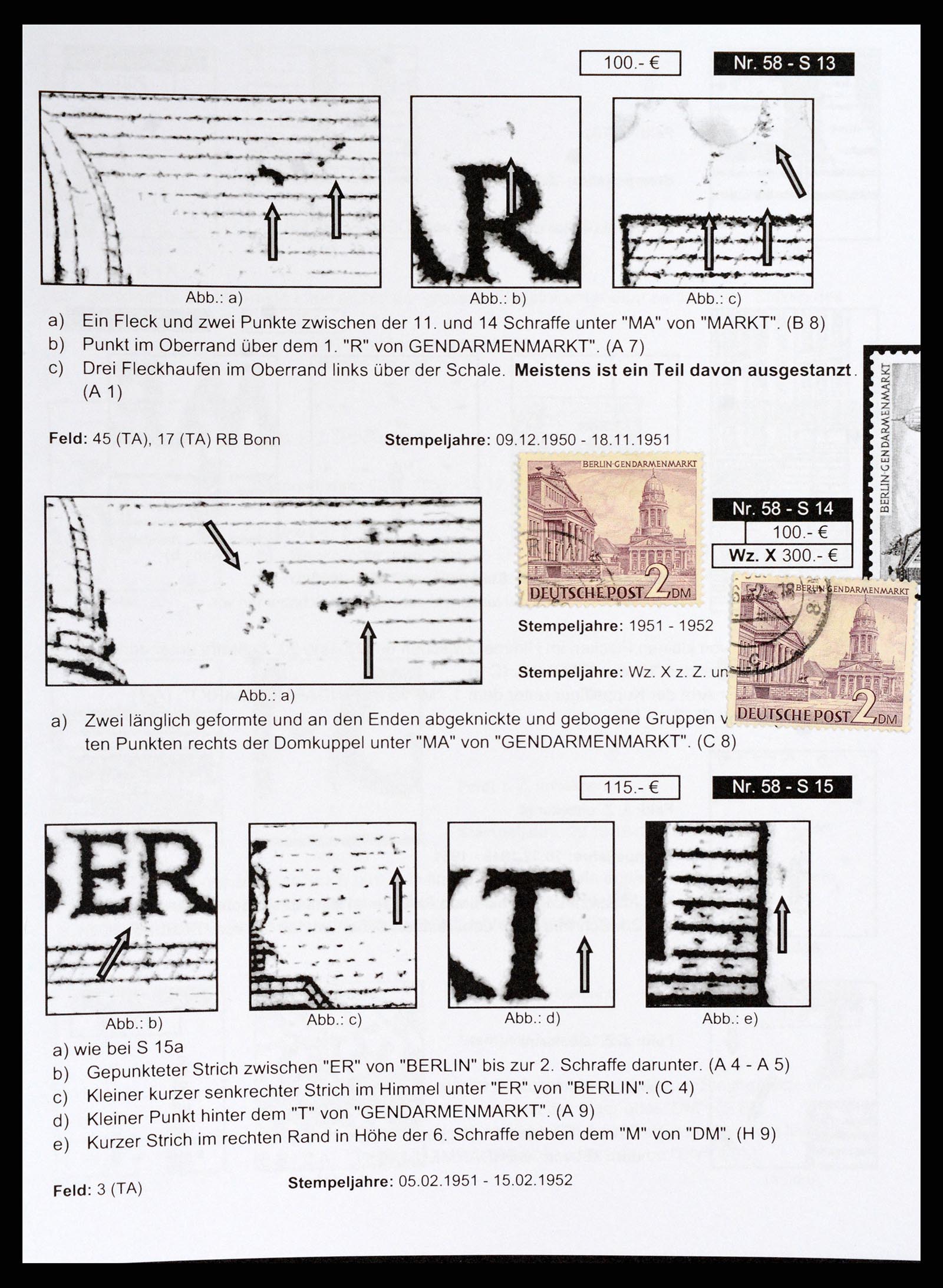 37458 577 - Stamp collection 37458 Berlin plateflaws 1949.