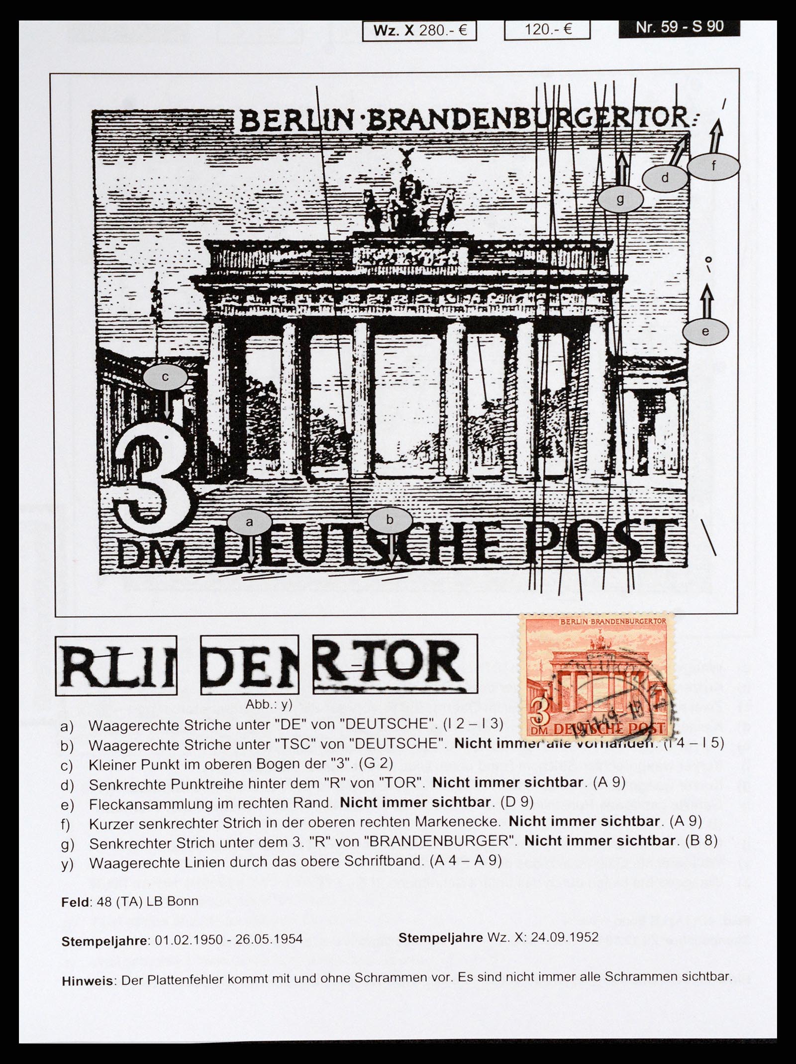 37458 605 - Stamp collection 37458 Berlin plateflaws 1949.
