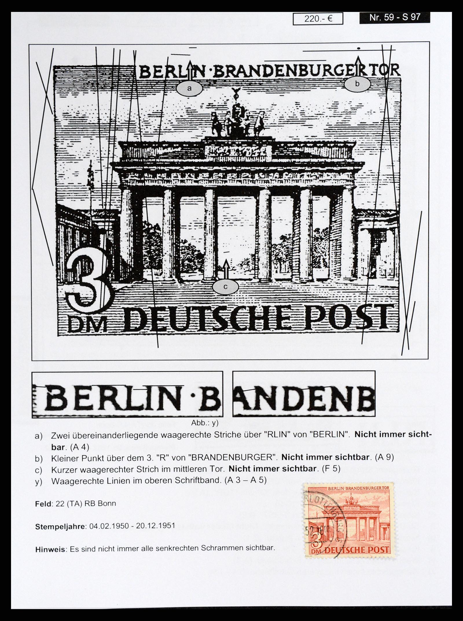 37458 606 - Stamp collection 37458 Berlin plateflaws 1949.