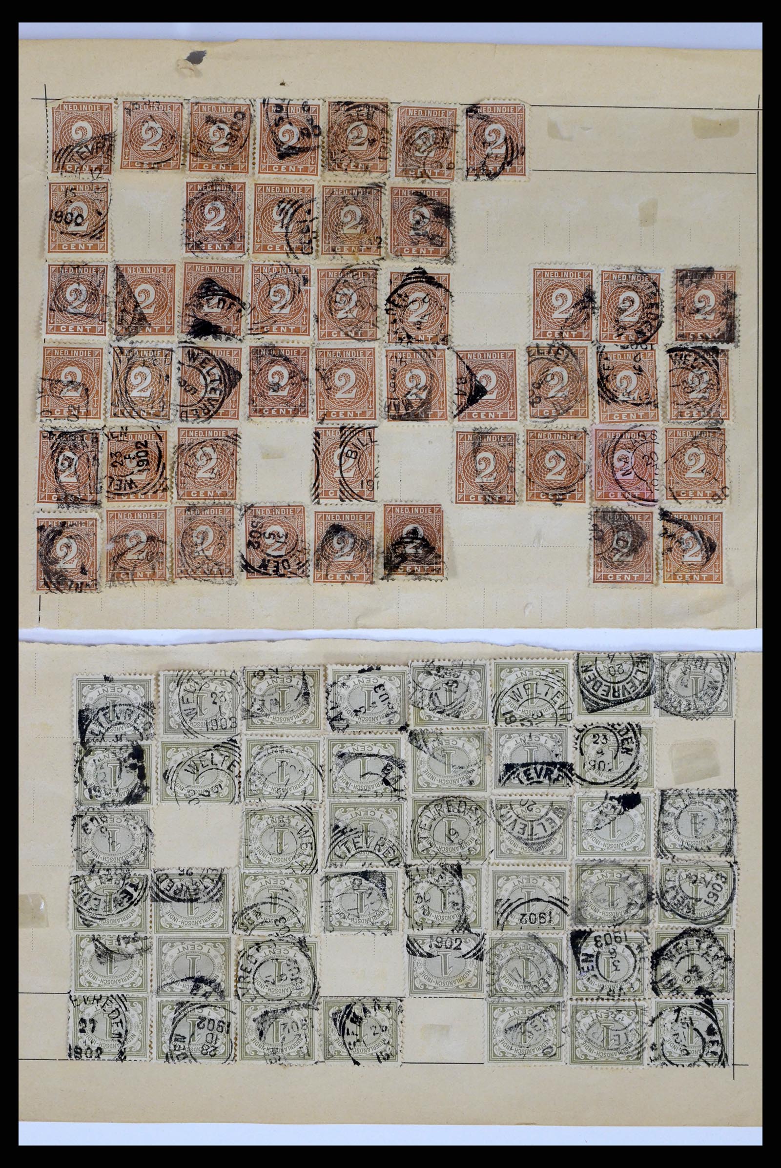 37460 001 - Postzegelverzameling 37460 Nederlands Indië stempels 1864-1948.