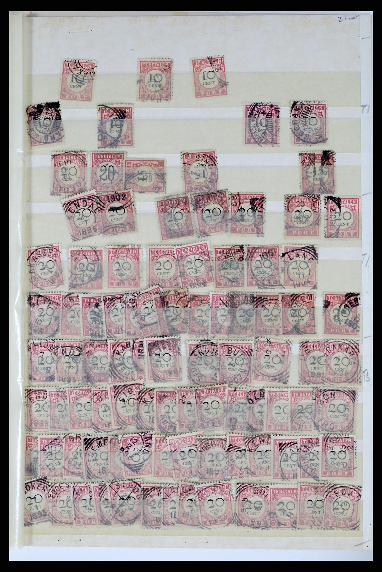 37460 010 - Postzegelverzameling 37460 Nederlands Indië stempels 1864-1948.