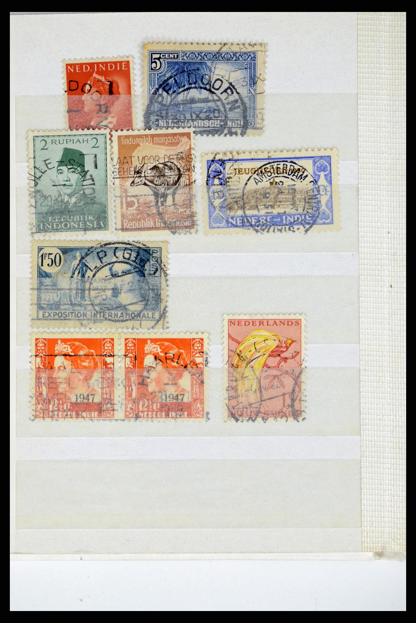 37460 060 - Postzegelverzameling 37460 Nederlands Indië stempels 1864-1948.