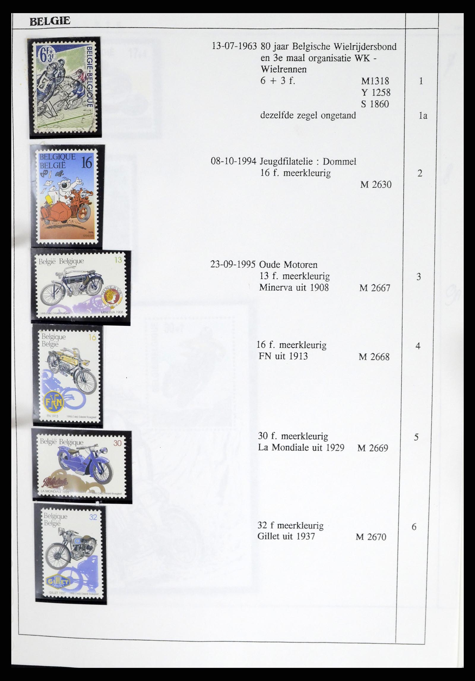 37462 022 - Postzegelverzameling 37462 Motief Motoren 1922-2000.