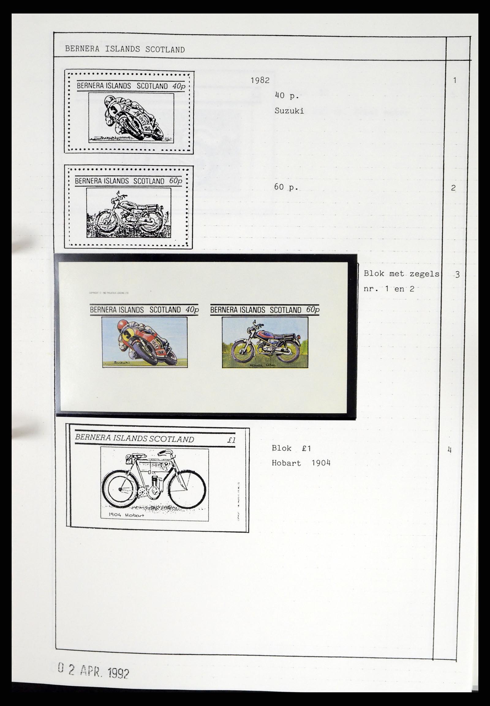 37462 027 - Stamp collection 37462 Thematics Motorcycles 1922-2000.