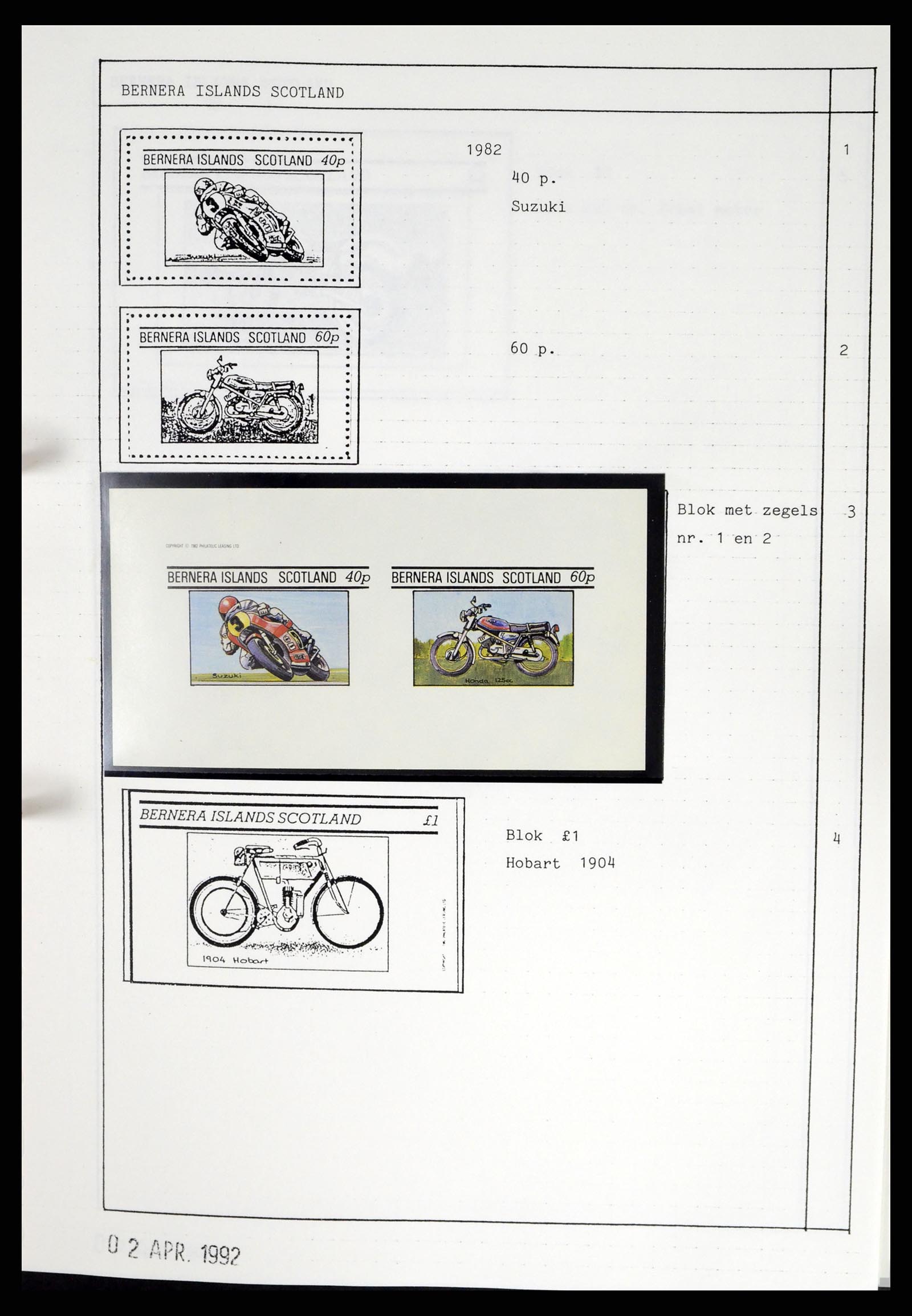 37462 027 - Postzegelverzameling 37462 Motief Motoren 1922-2000.