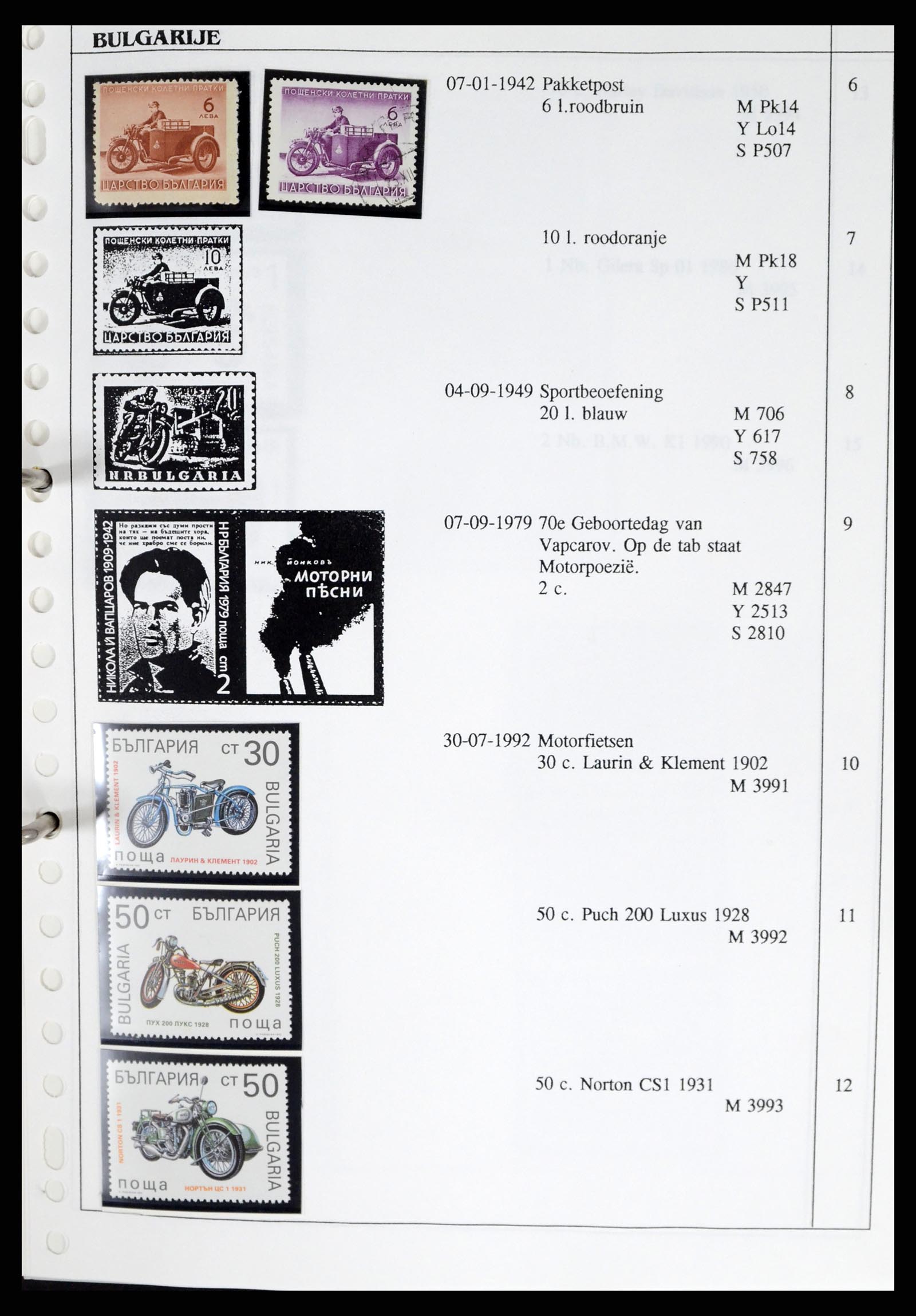 37462 033 - Postzegelverzameling 37462 Motief Motoren 1922-2000.