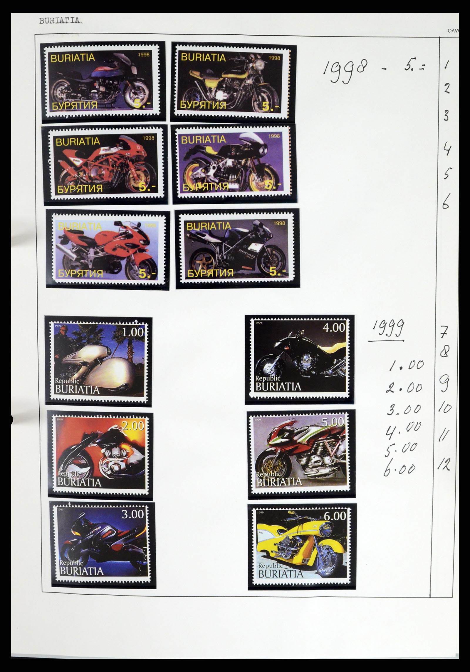 37462 035 - Postzegelverzameling 37462 Motief Motoren 1922-2000.