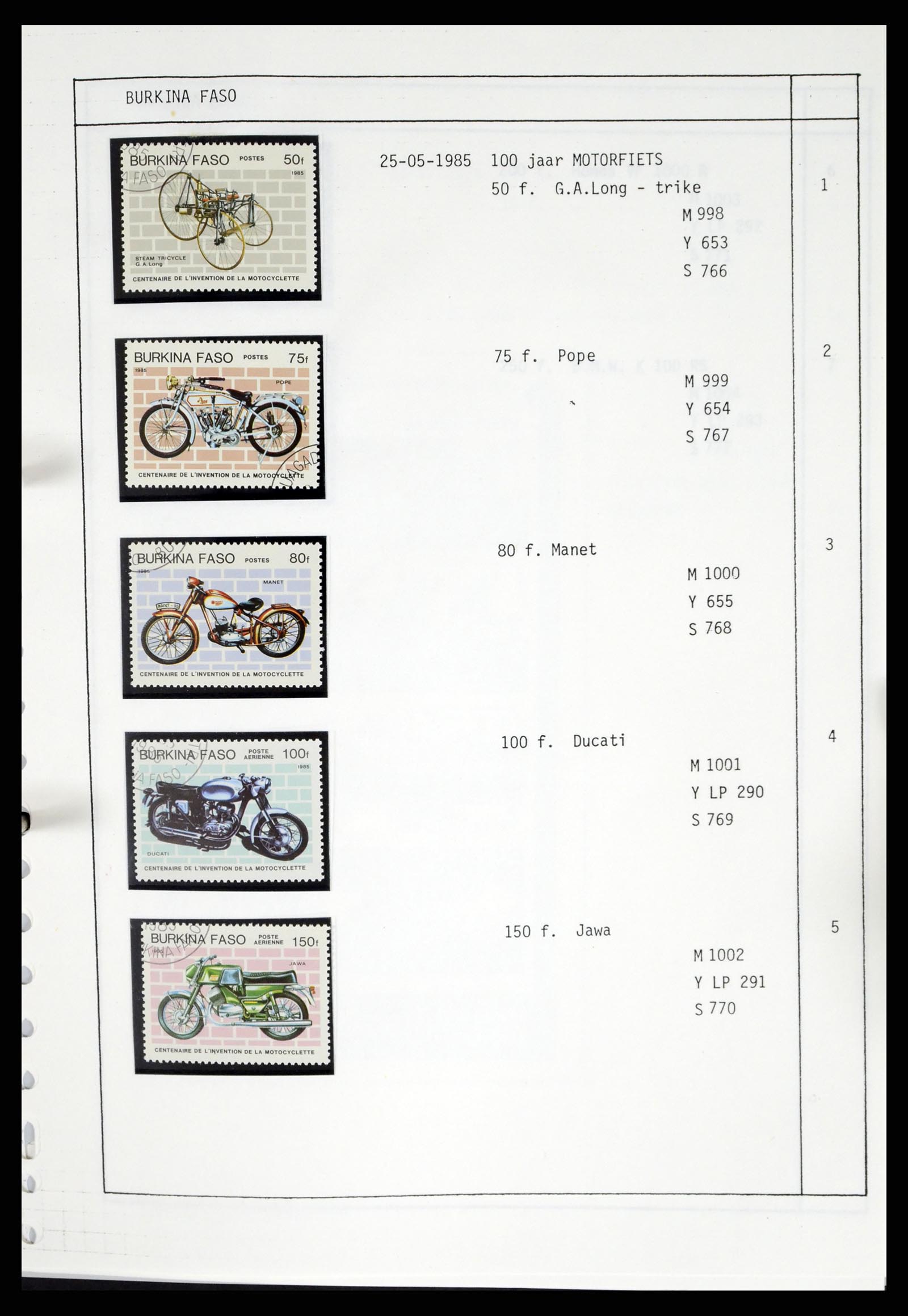 37462 036 - Postzegelverzameling 37462 Motief Motoren 1922-2000.