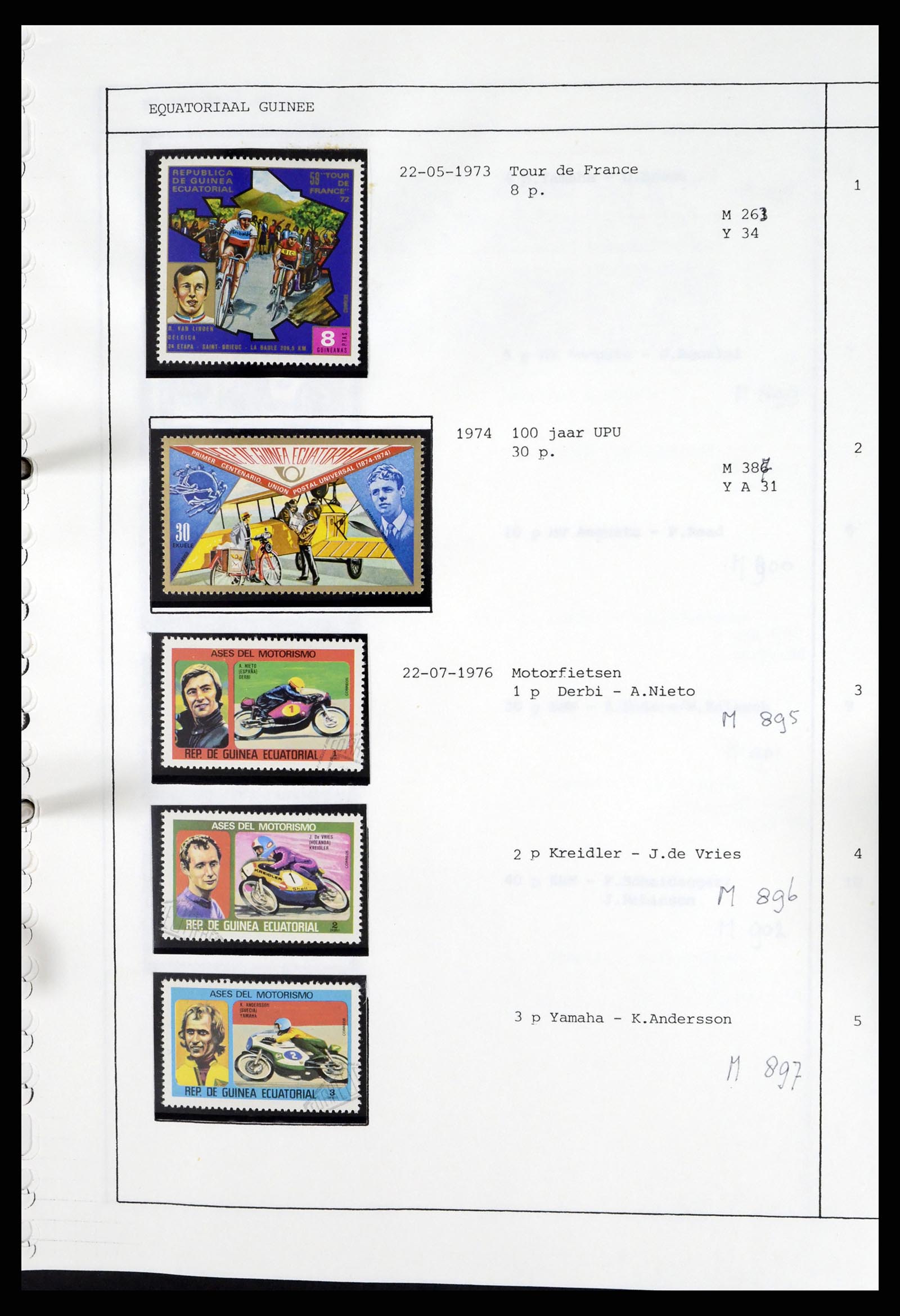 37462 072 - Stamp collection 37462 Thematics Motorcycles 1922-2000.