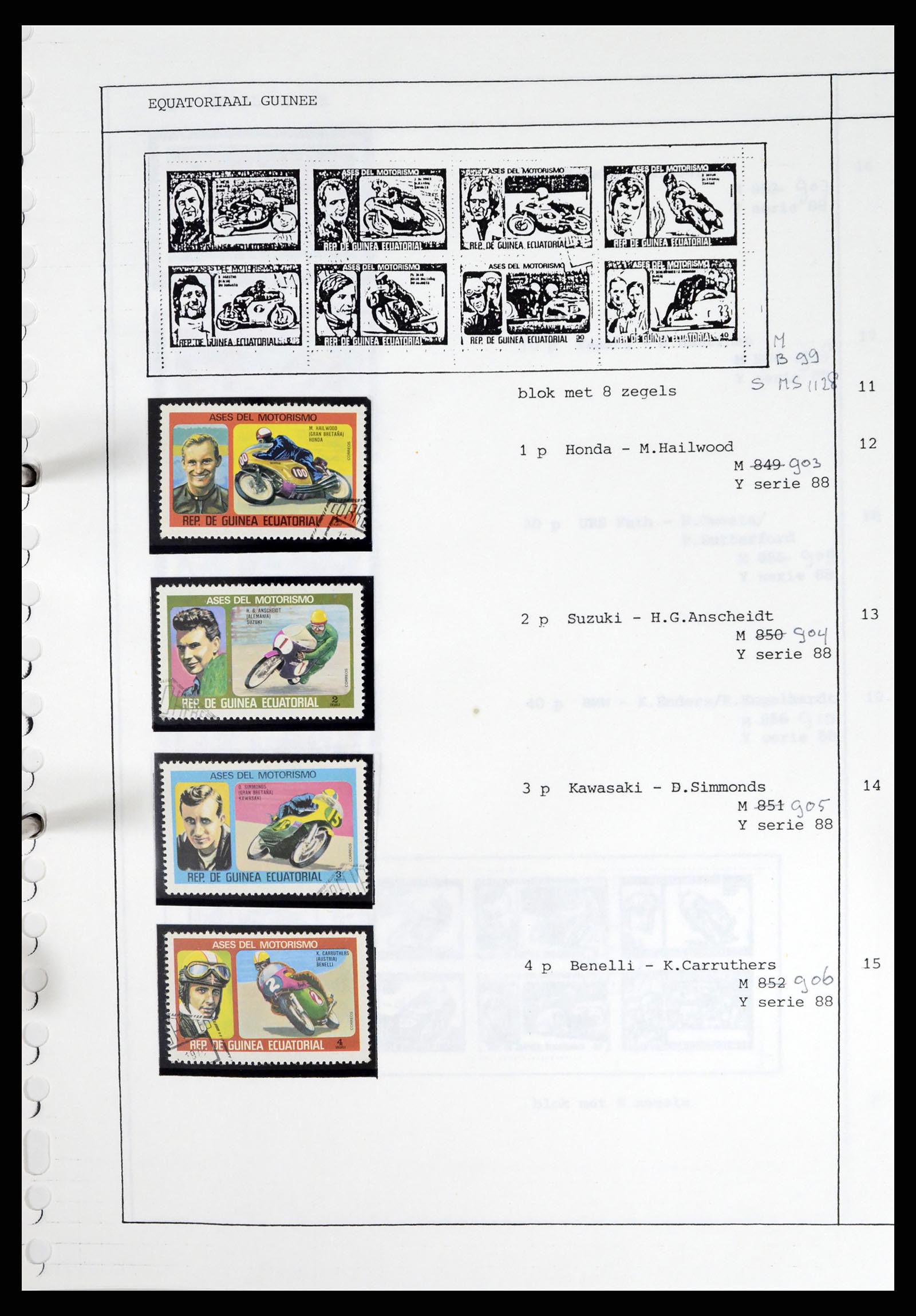 37462 074 - Postzegelverzameling 37462 Motief Motoren 1922-2000.